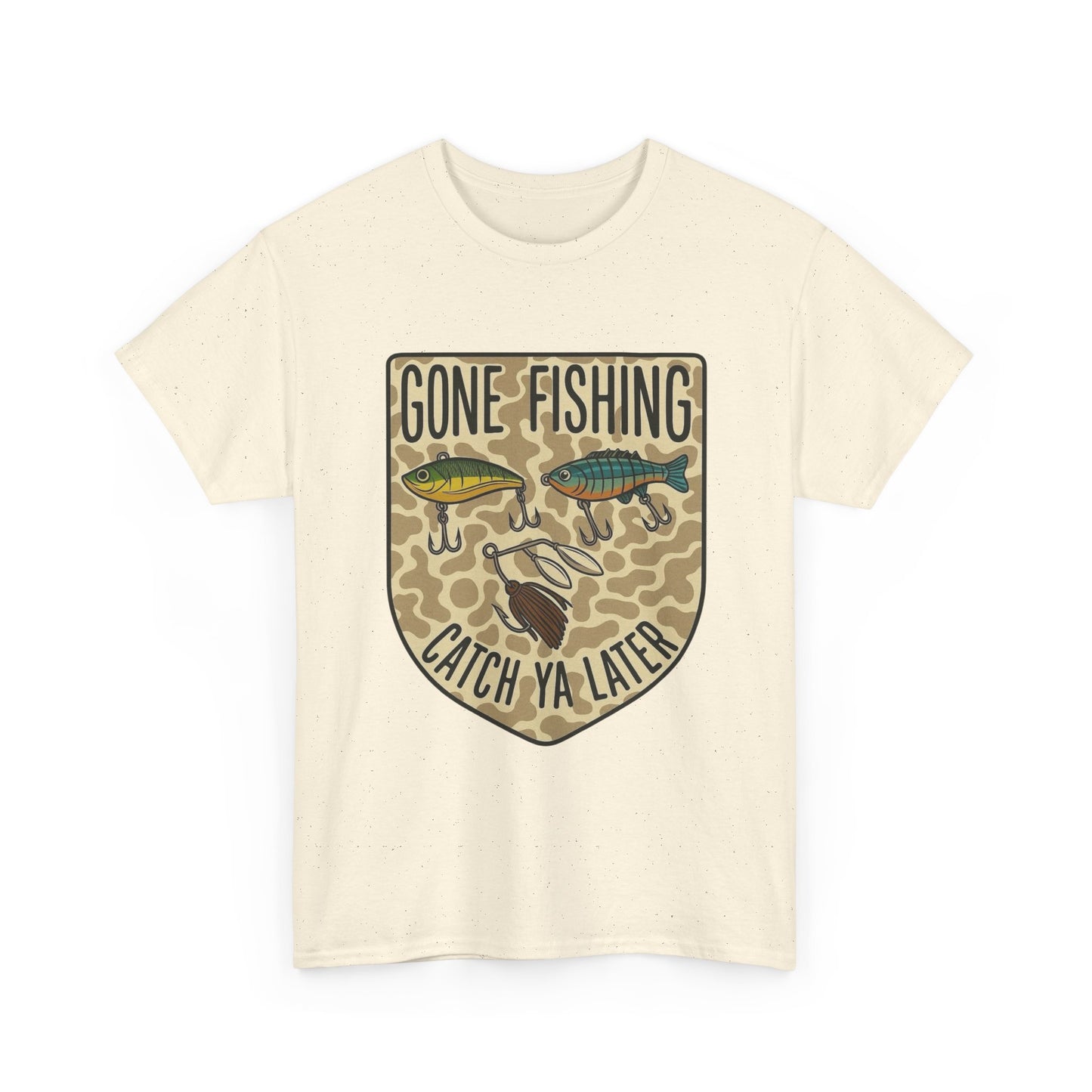 Gone Fishing Catch Ya Later Graphic T Shirt Unisex Heavy Cotton Tee GIFT