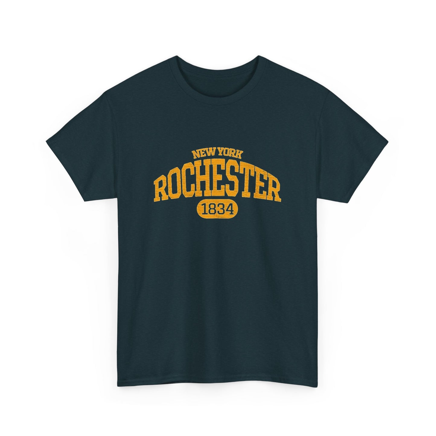 New York Rochester Retro Graphic T Shirt Men's Heavy Cotton Tee - Quality - Modern True to Size