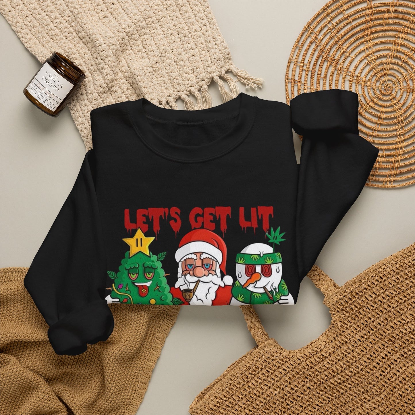 Lets Get Lit Santa Christmas Sweater NEW Unisex Heavy Blend™ Crewneck Sweatshirt