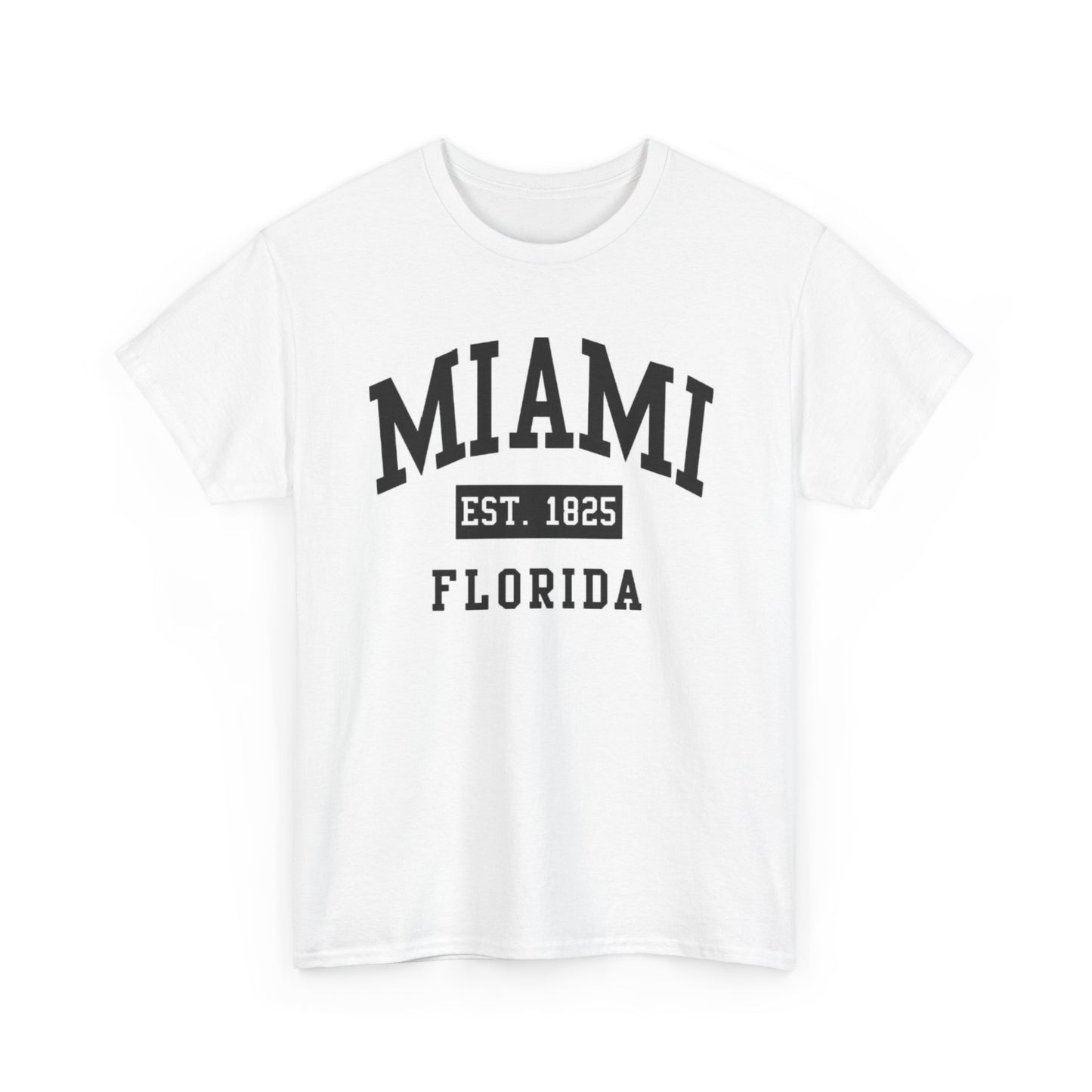 Miami Florida Graphic T Shirt Vintage Retro Apparel Heavy Cotton Tee