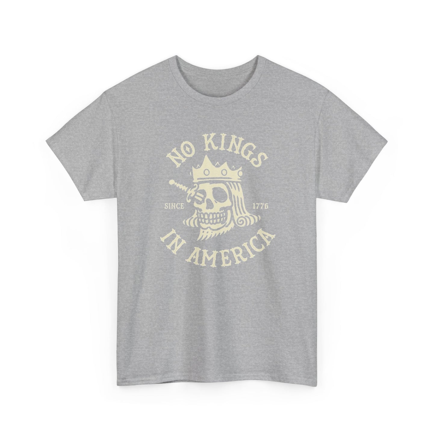NO KINGS IN AMERICA Graphic T-Shirt Comfy Cotton Tee Brand NEW