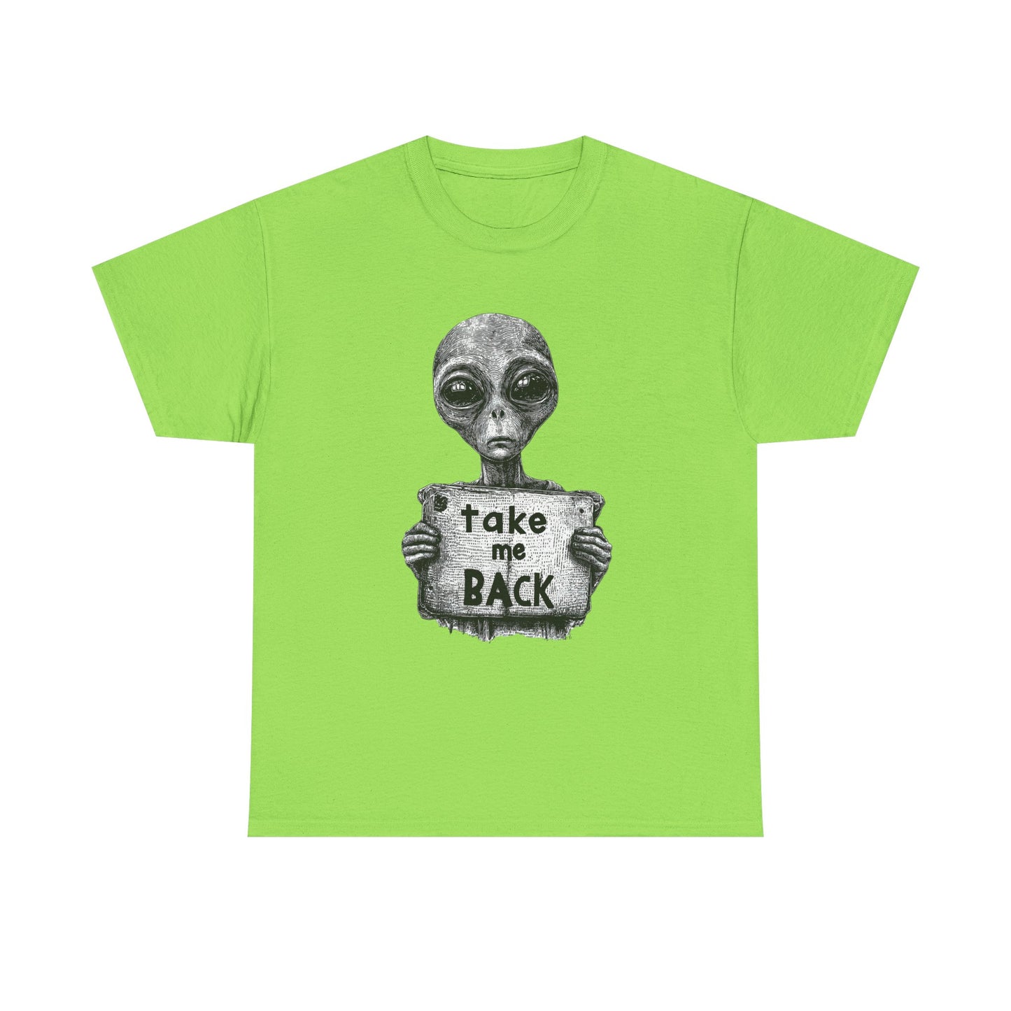 Aliens Take Me Back To Space T Shirt Graphic Unisex Heavy Cotton Tee NEW GIFT