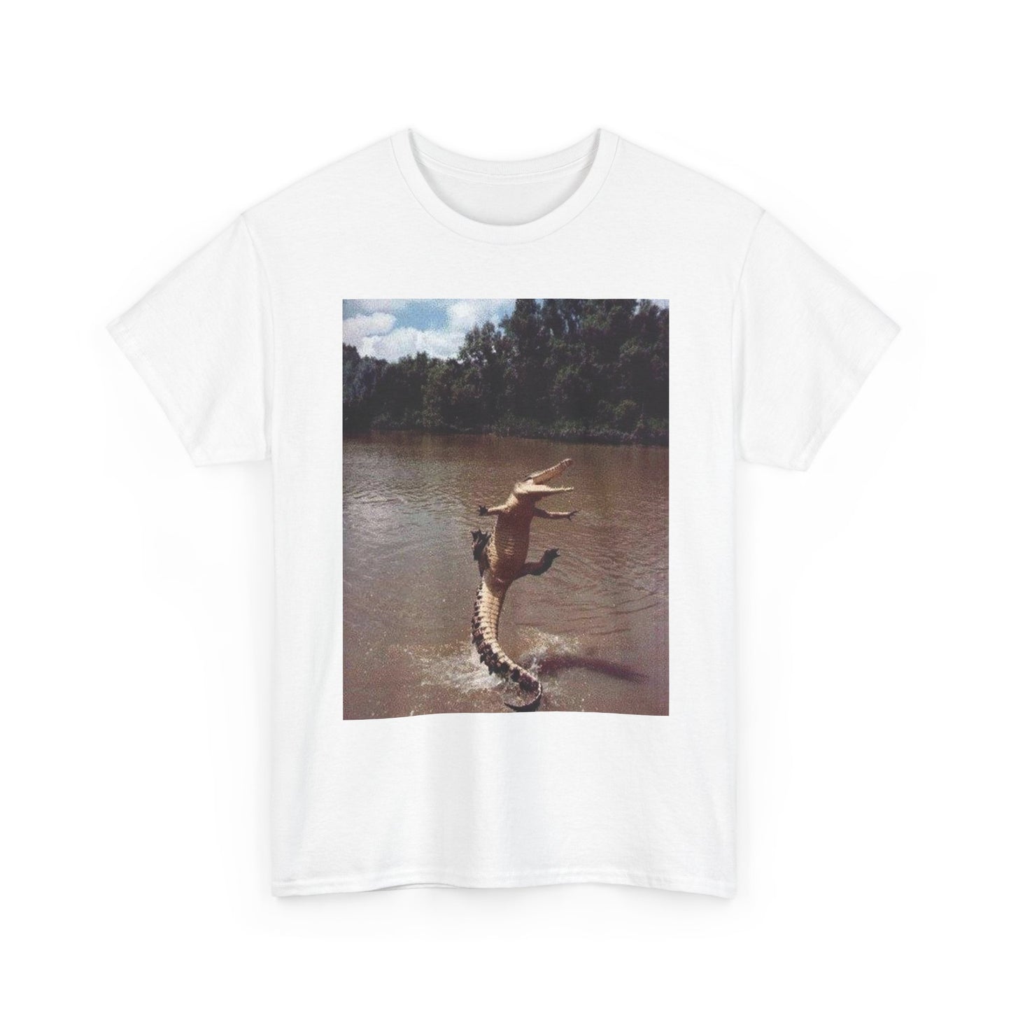 Funny Alligator Crocodile Florida Swamp Puppy Graphic T-Shirt Heavy Cotton NEW