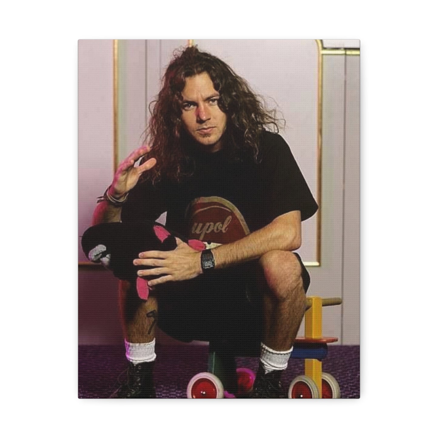 Eddie Vedder Retro Photograph Framed Stretched Canvas MULTIPLE SIZES