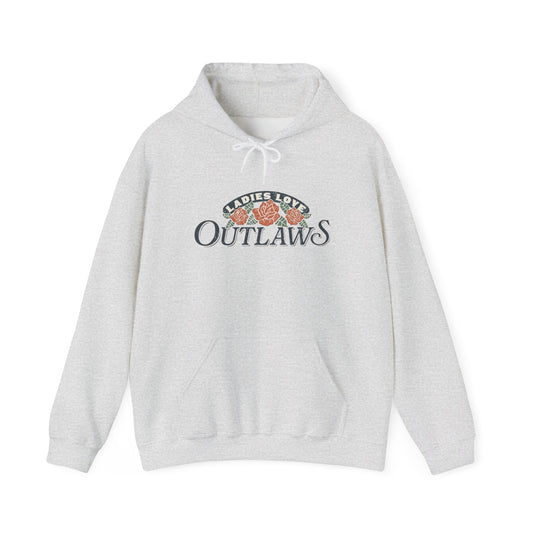 Ladies Love Outlaws Graphic Hoodie Heavy Blend Sweatshirt NEW