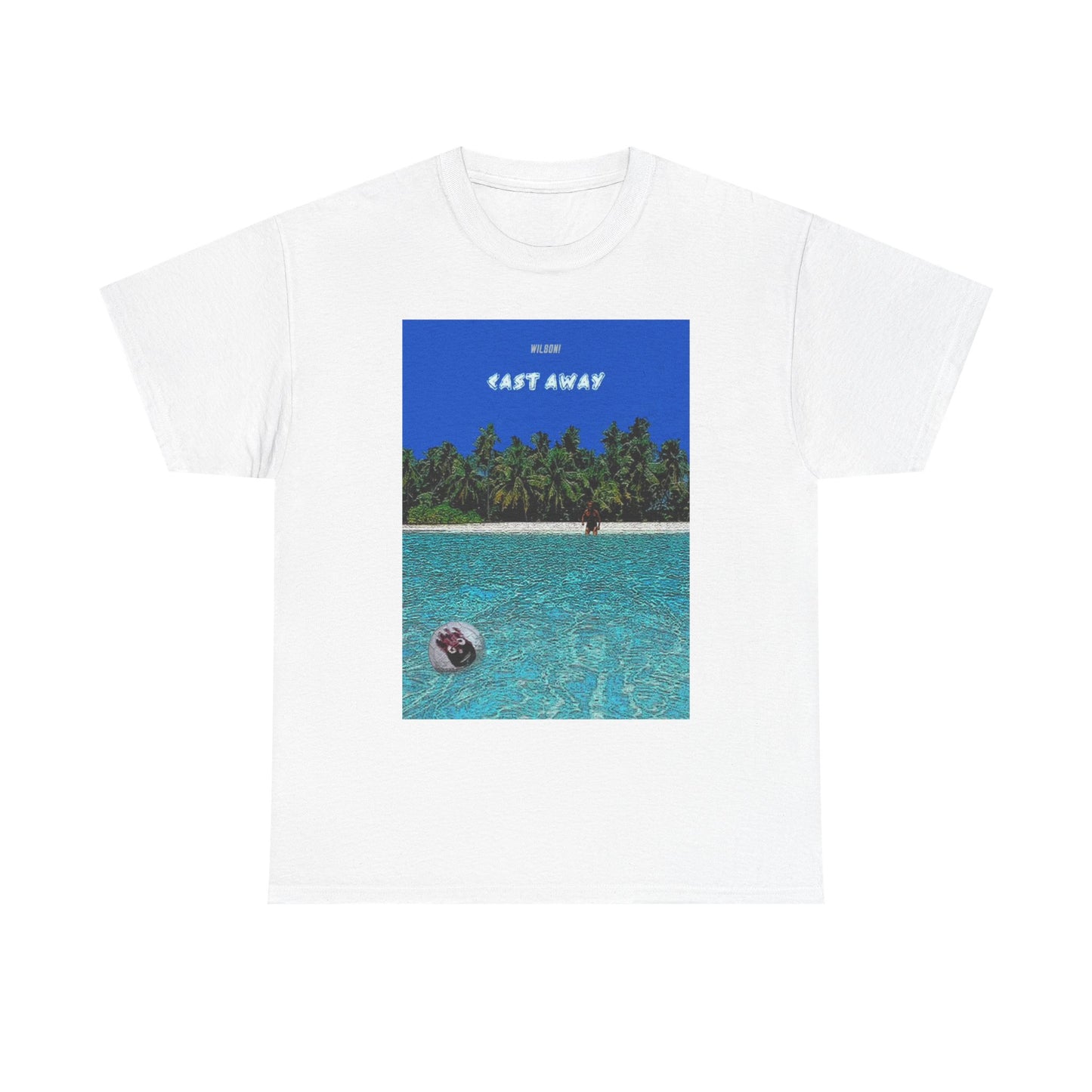 Cast Away Wilson Funny Retro Graphic T Shirt NEW Unisex Heavy Cotton Tee