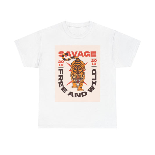 Savage Wild And Free Graphic T Shirt Unisex Heavy Cotton Tee