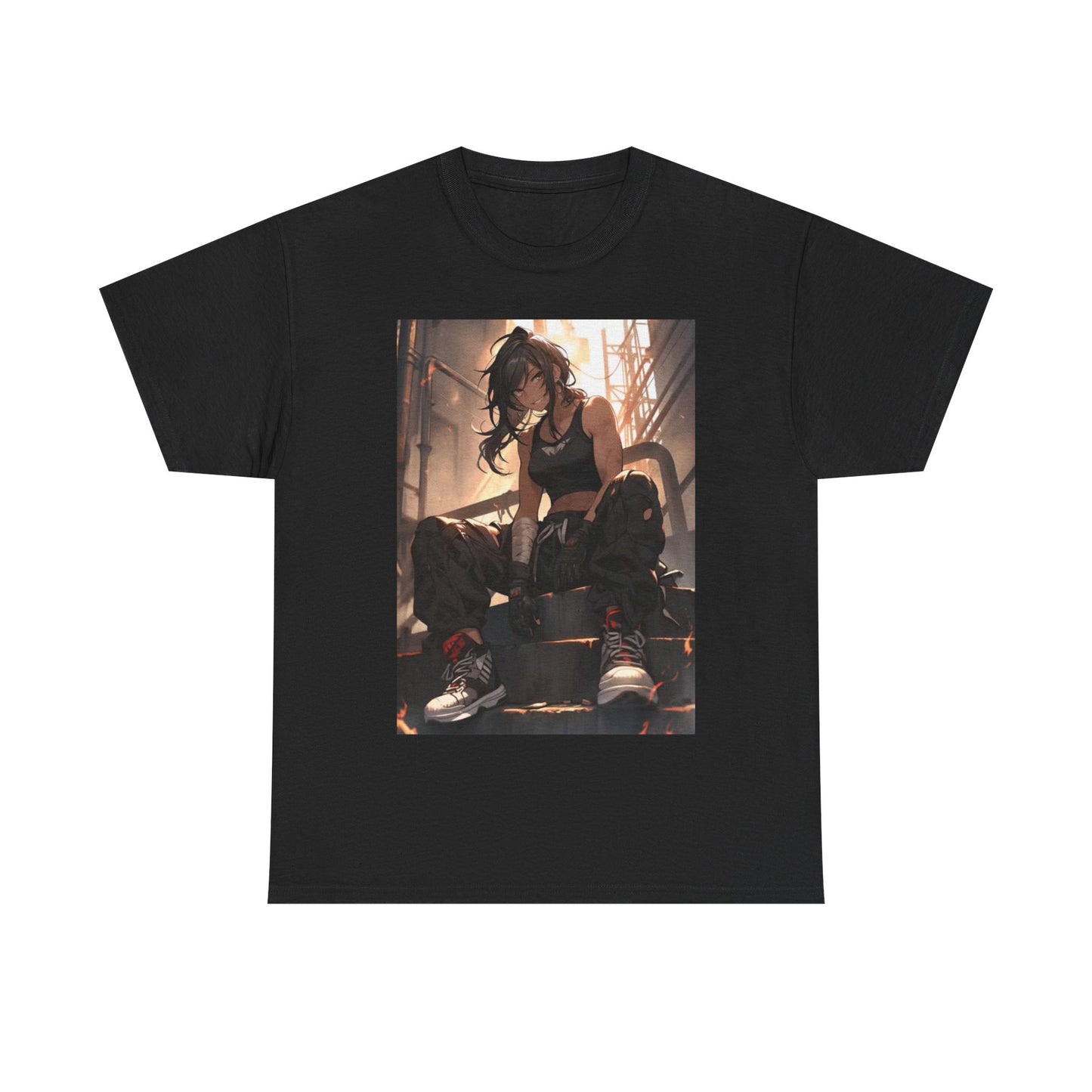 Waifu Anime T-shirt Girl Graphic Cartoon Retro Gaming Unisex Heavy Tee Gamer 17