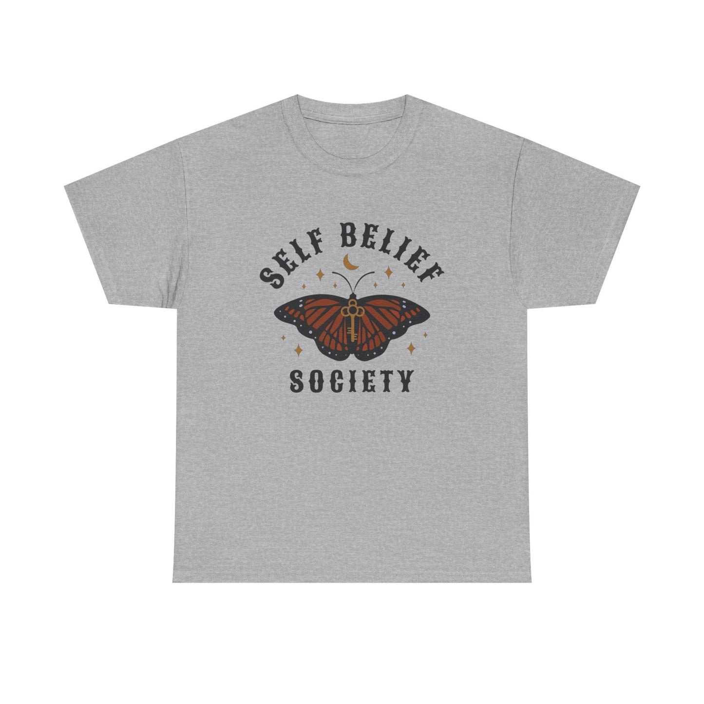 Self Belief Society Butterfly Graphic T Shirt New Adult Unisex Heavy Cotton Tee