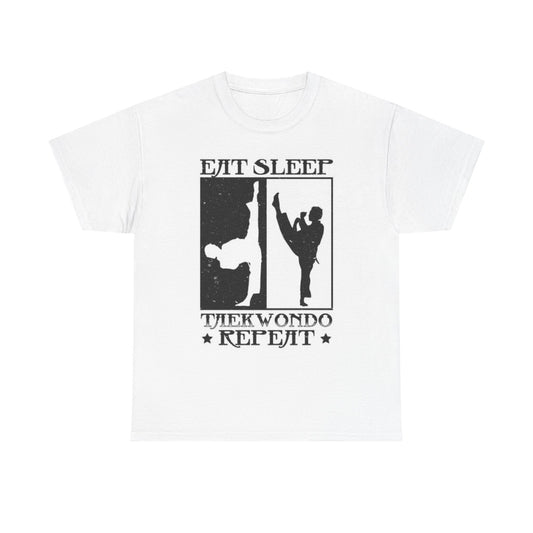Eat Sleep Taekwondo Karate Graphic T Shirt Adult NEW Unisex Heavy Cotton Tee