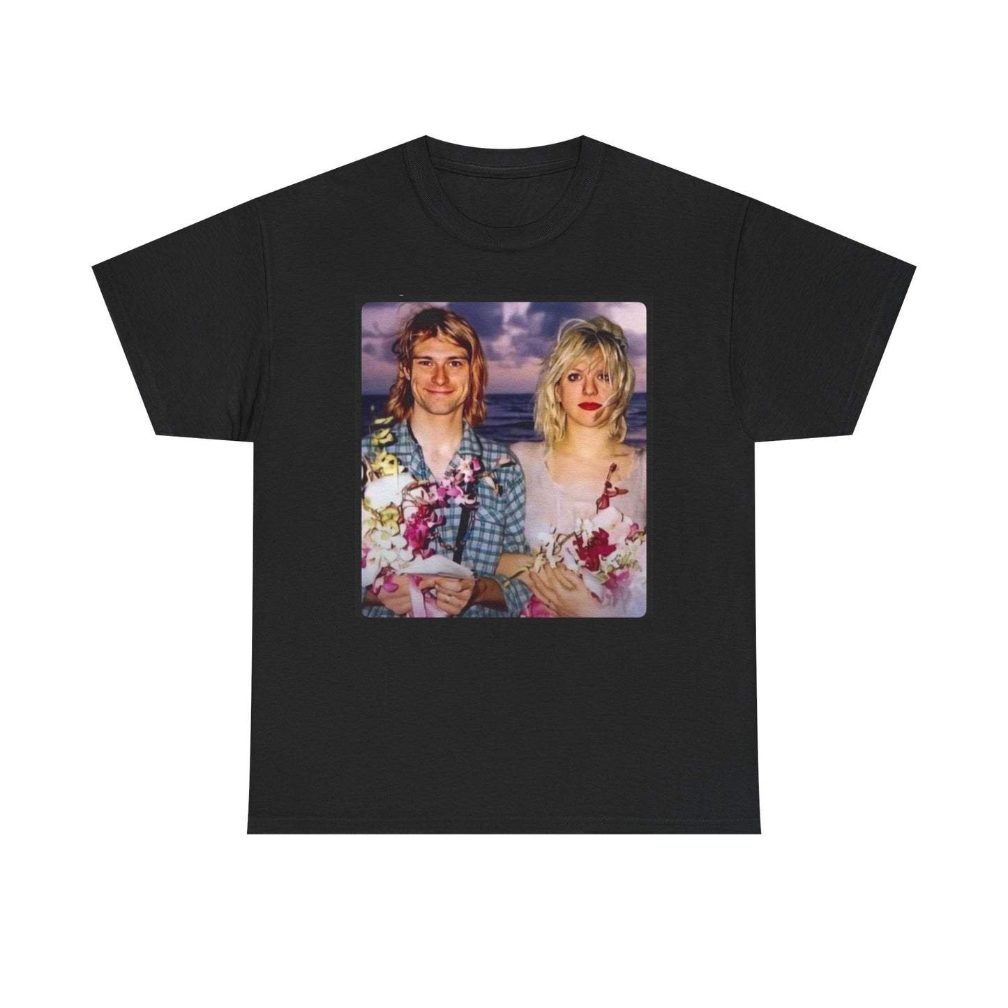Kurt Cobain Graphic T Shirt Vintage Nirvana Wedding Photo Unisex Heavy Cotton