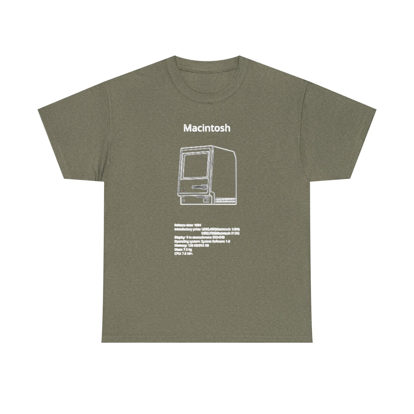 Macintosh Computer Graphic T Shirt Retro Tech Unisex Heavy Cotton Tee