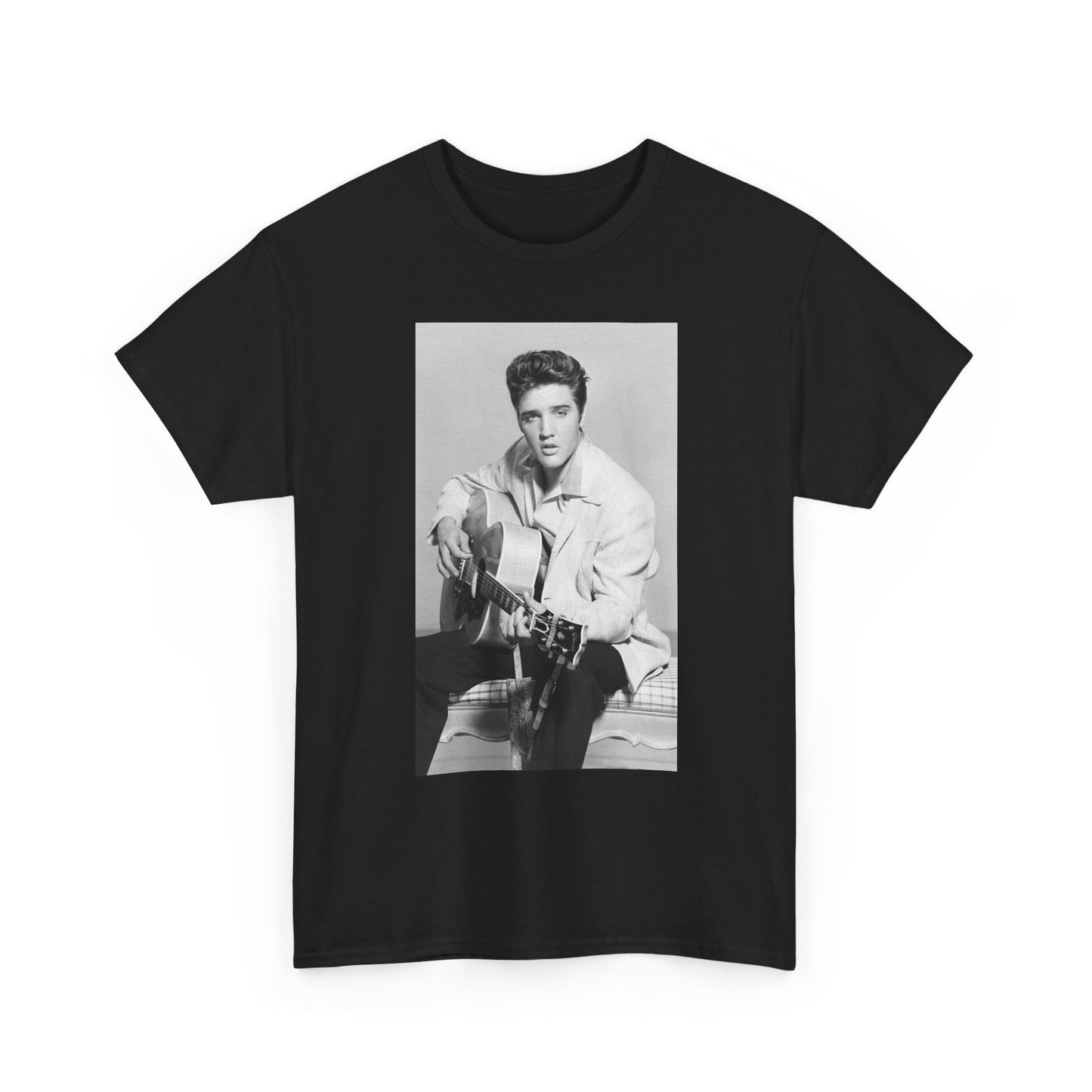 Elvis Presley Tshirt Guitar Vintage Nashville The King Merch Unisex Heavy Cotton