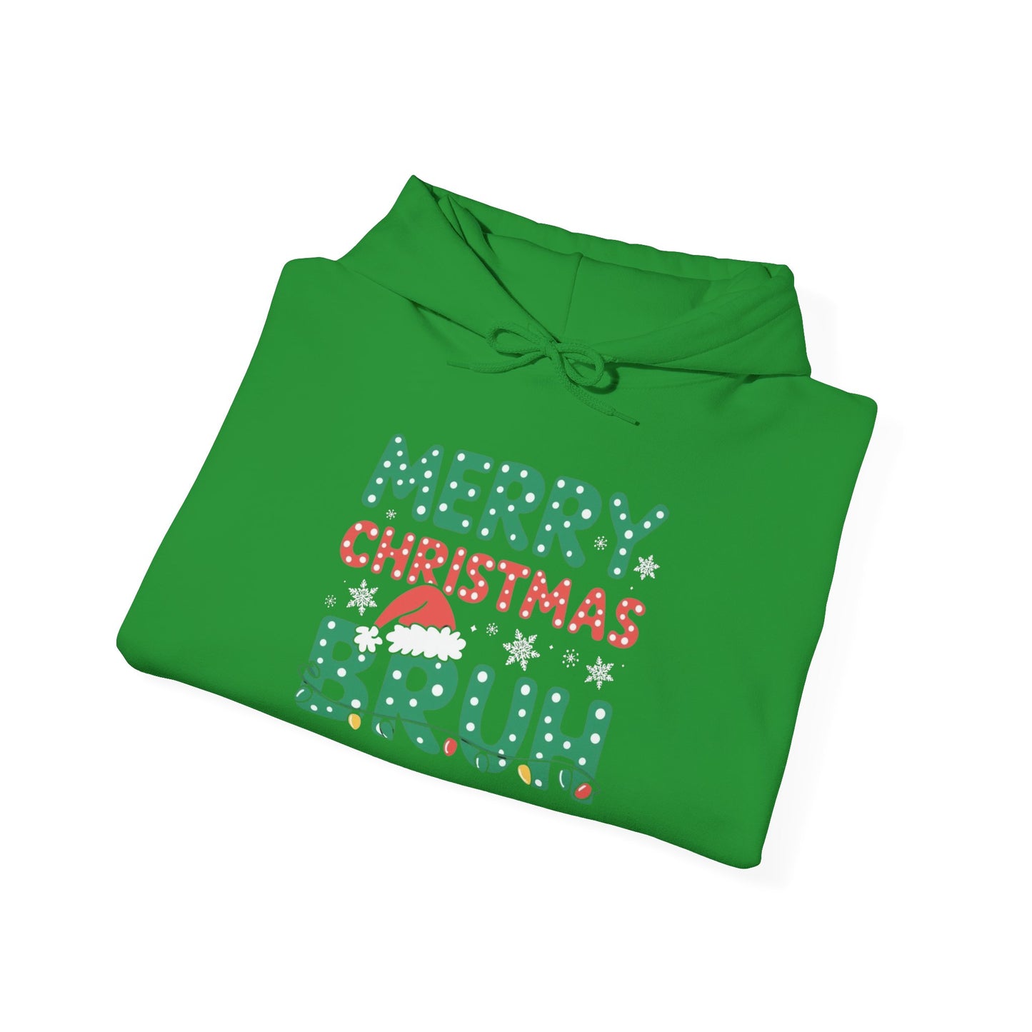 Merry Christmas Bruh Graphic Hoodie Unisex Heavy Blend™ Hooded Sweatshirt