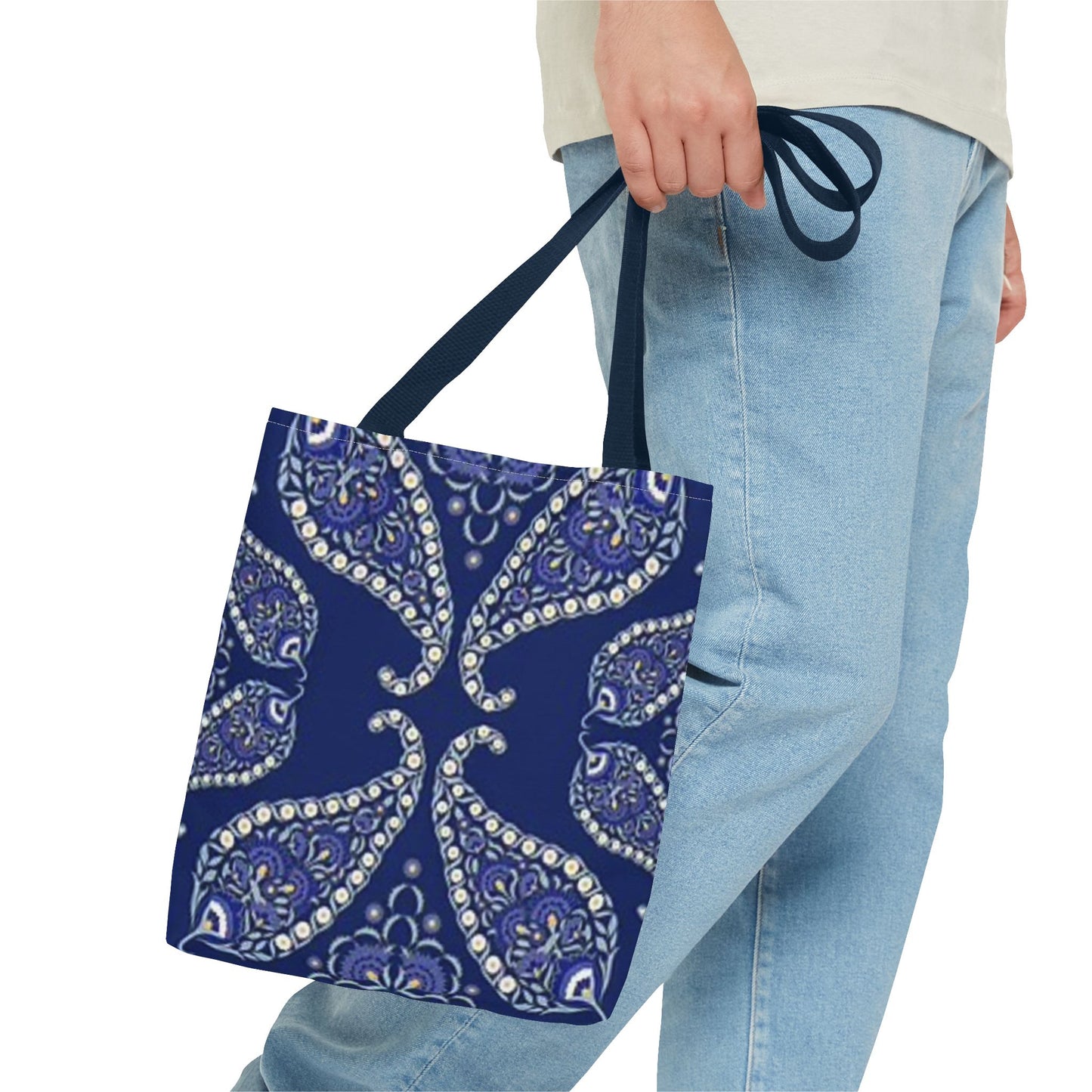 Blue And White Paisley Multi Color BRAND NEW MODERN Tote Bag (AOP)