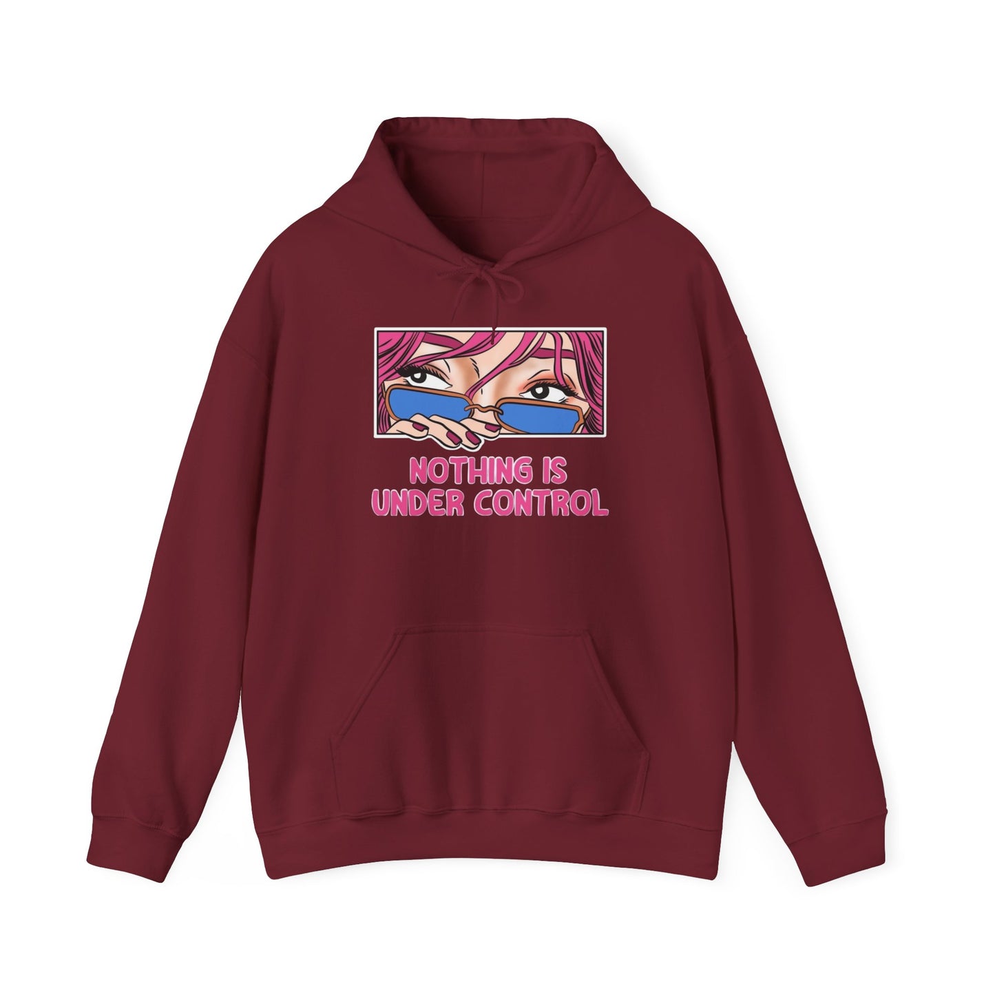 Nothing Is Under Control Retro Graphic Hoodie Unisex Heavy Hooded Sweatshirt
