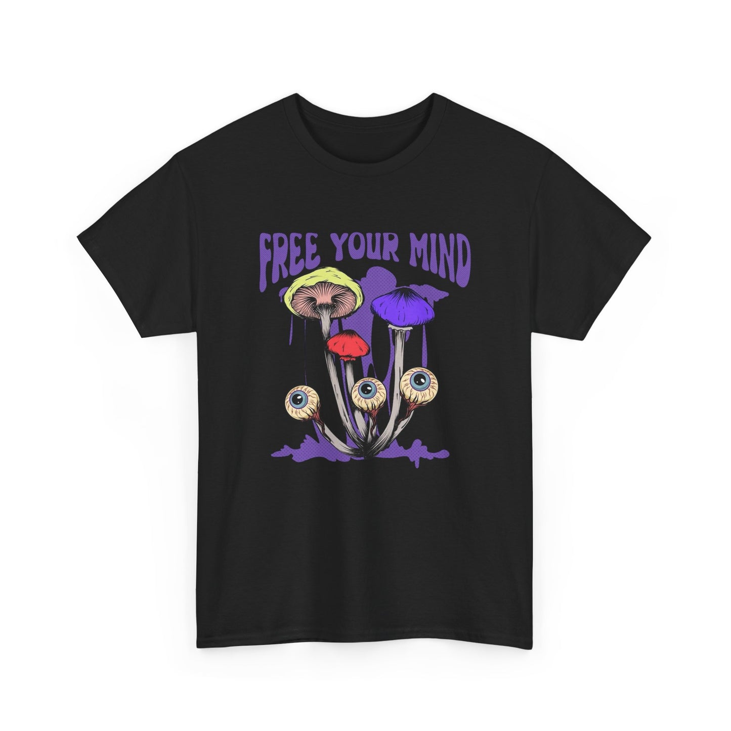 Free Your Mind With Mushrooms Graphic T Shirt NEW ADULT Tee