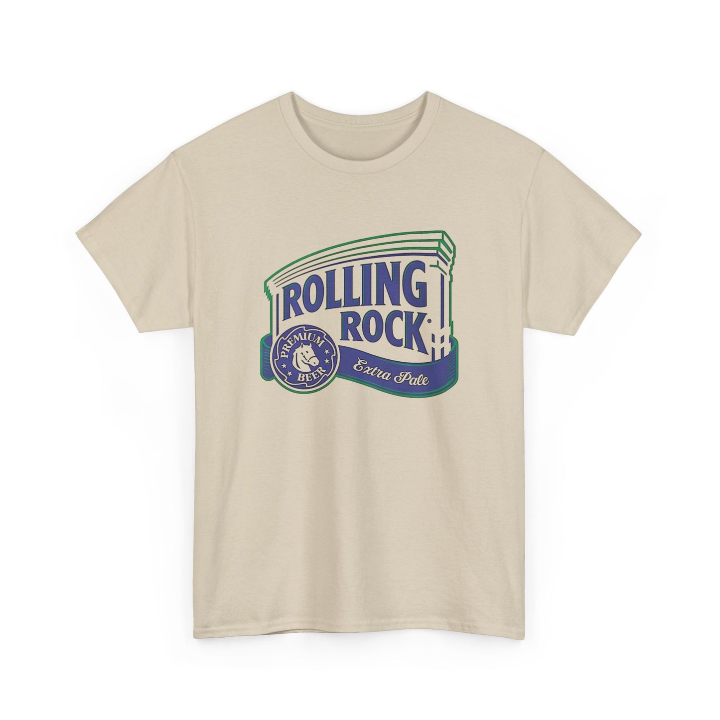 Rolling Rock Beer Vintage Graphic T Shirt NEW Unisex Heavy Cotton Tee