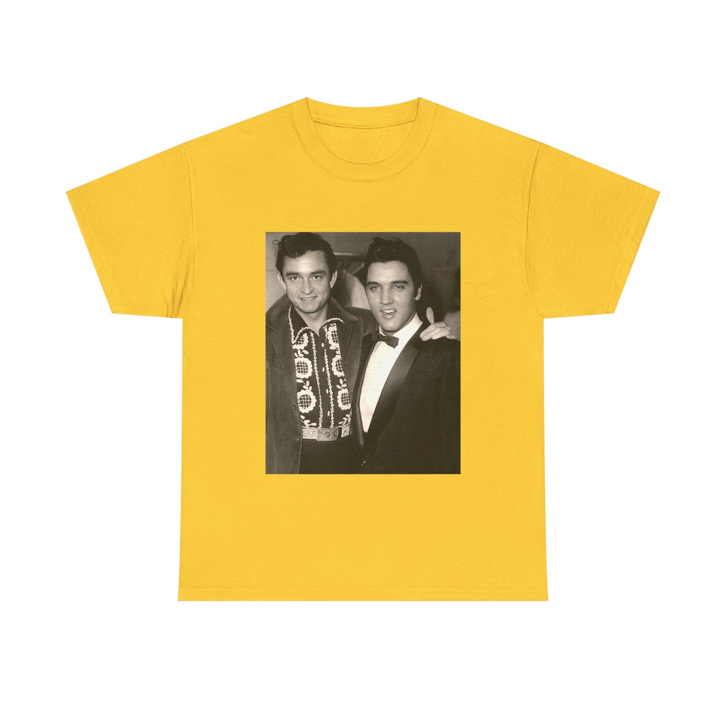 Elvis And Johnny cash shirt vintage graphic art black and white Heavy Cotton