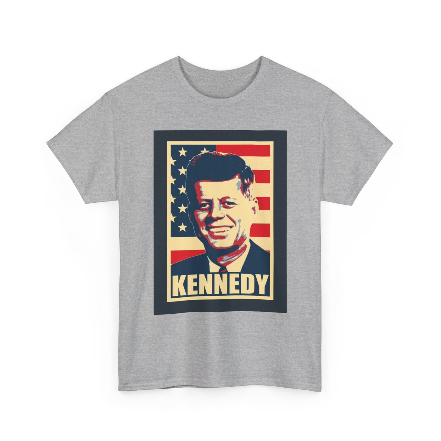 JFK Tshirt John F Kennedy American Flag President Unisex Heavy Cotton Tee
