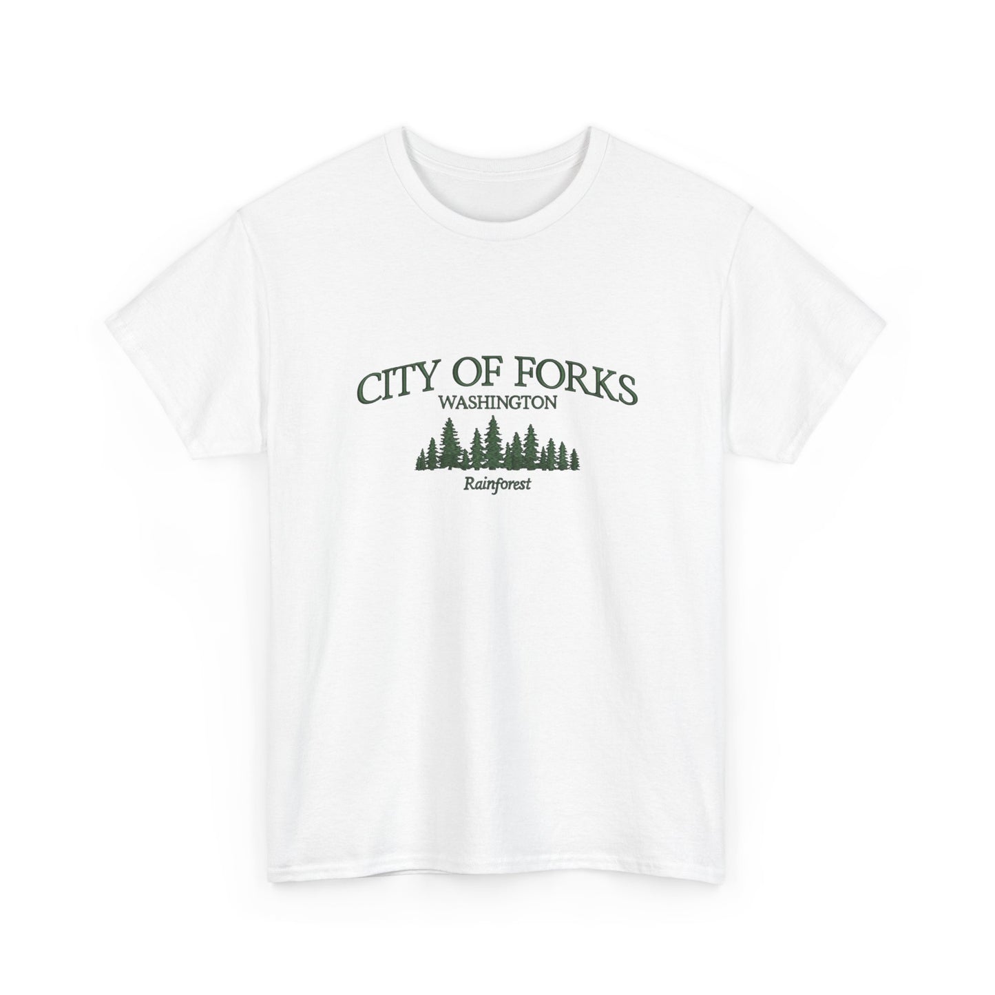 City Of Forks Washington Graphic T Shirt NEW Unisex Heavy Cotton Tee