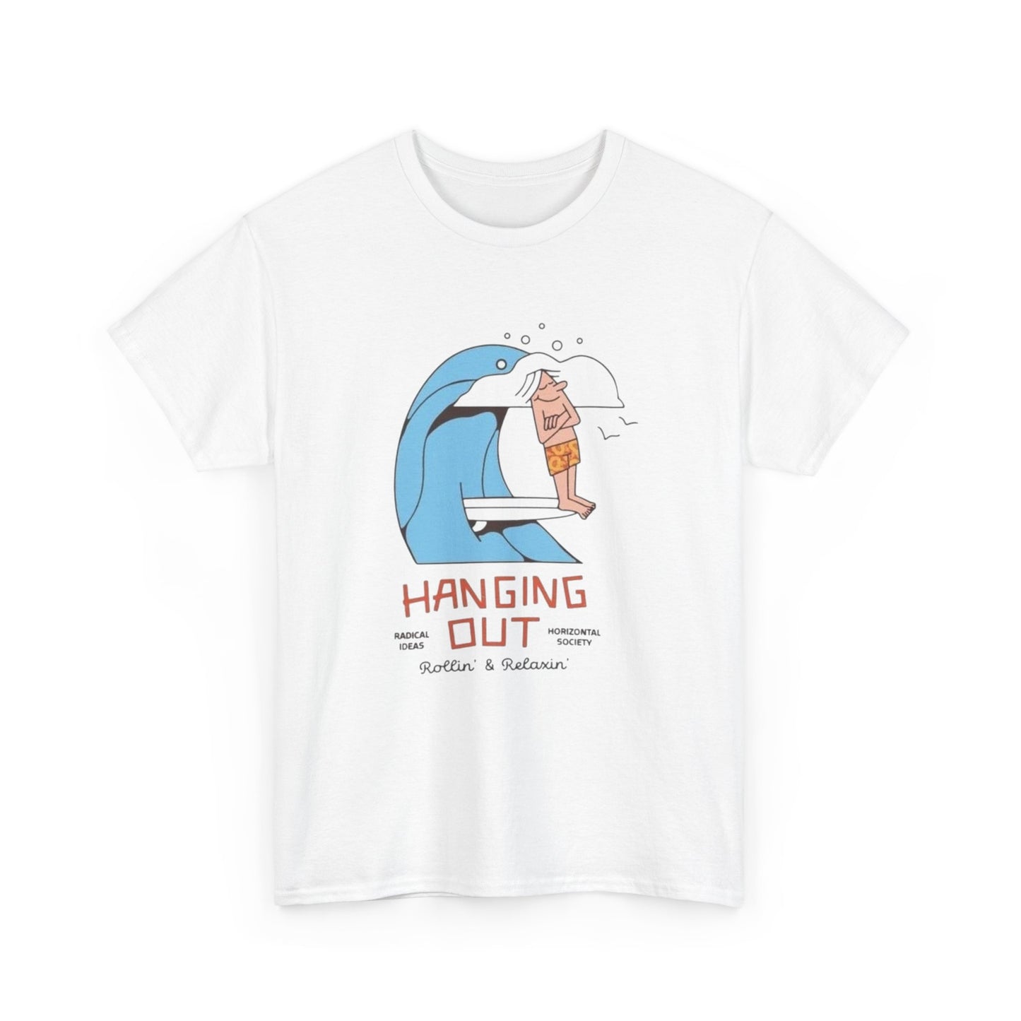 Hanging Out Surfing Graphic T Shirt Unisex Heavy Cotton Tee Gift
