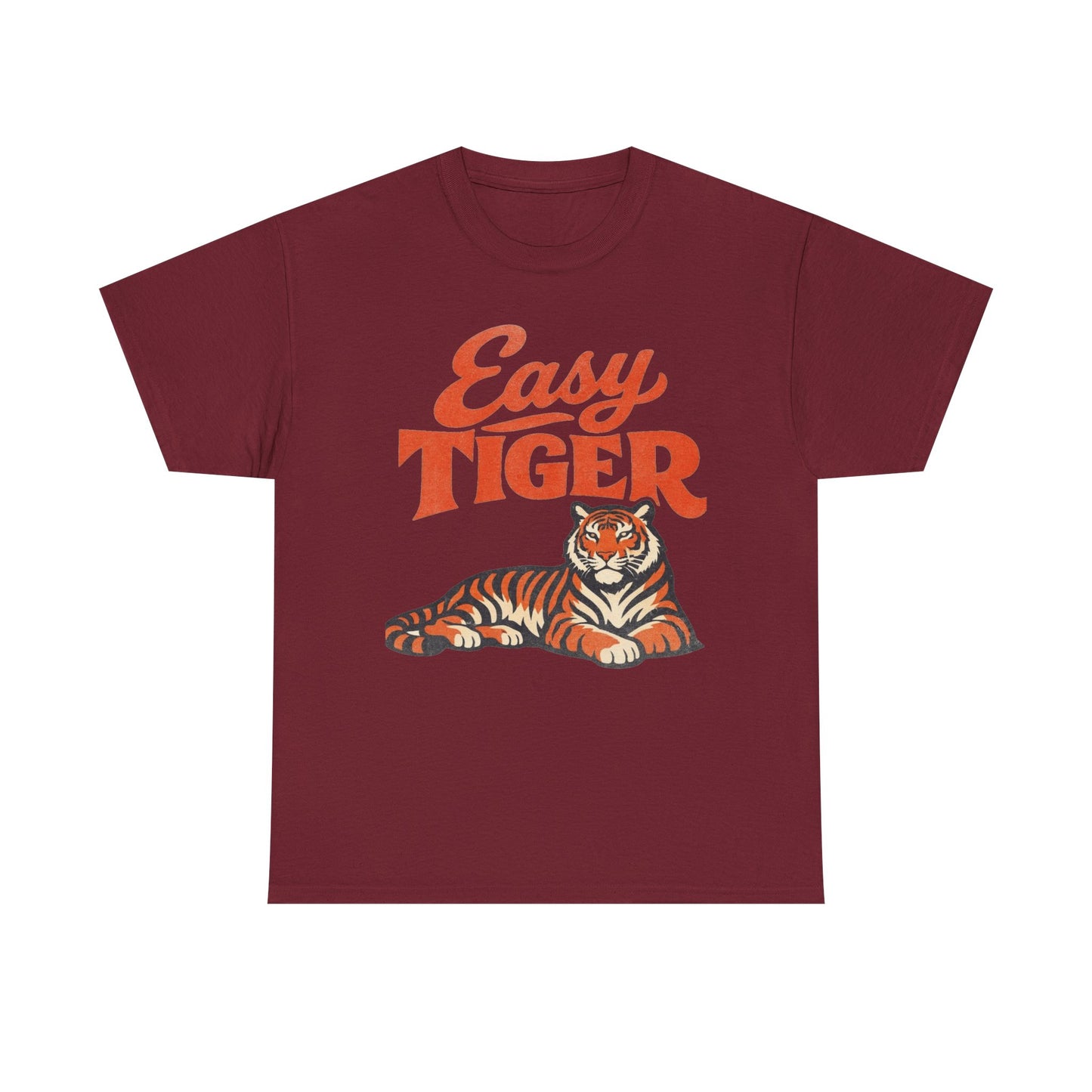 Easy Tiger 80's Retro Nostalgia Funny Graphic T Shirt Regular Men's Heavy Cotton Tee