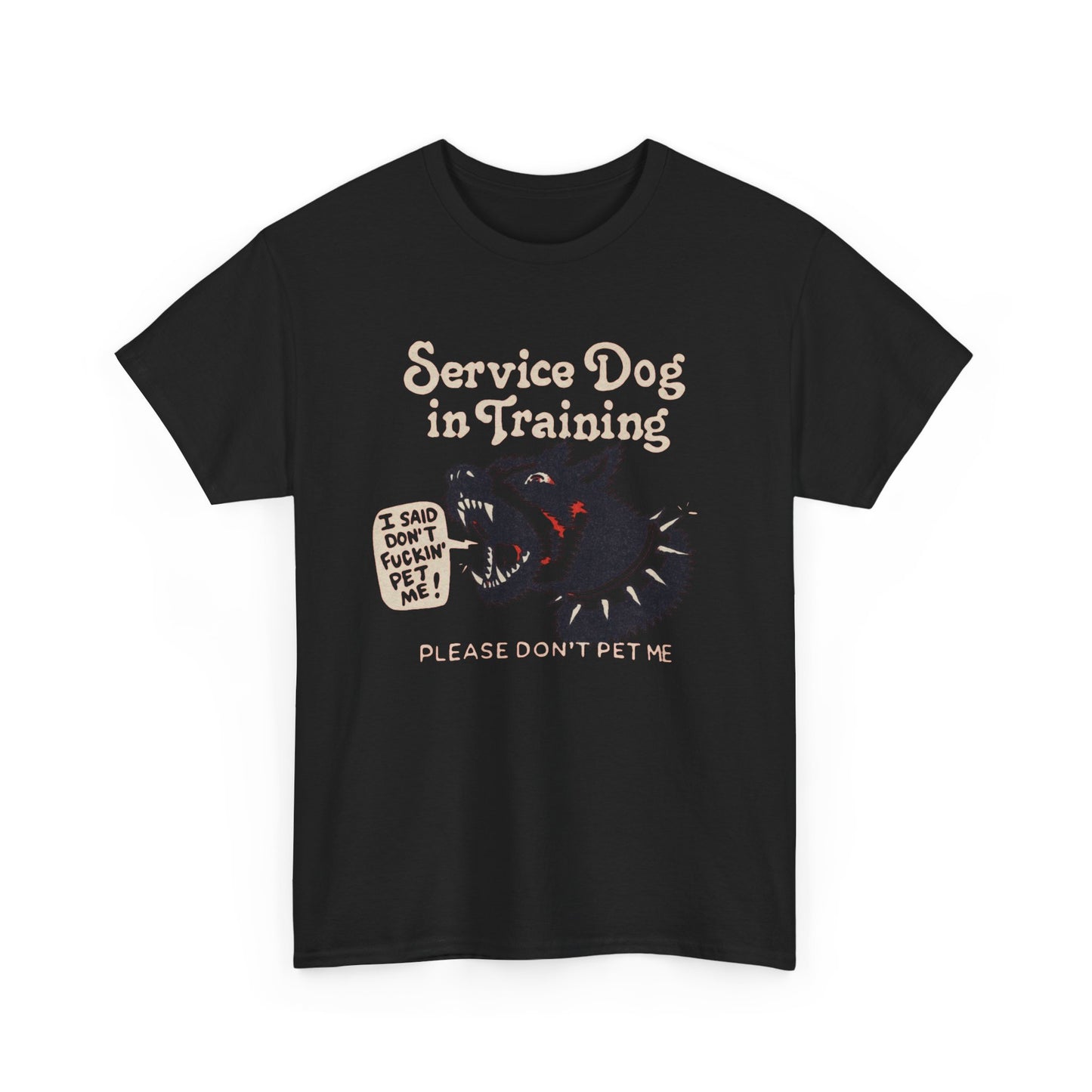 Training Services Dogs Funny Graphic T Shirt Unisex Heavy Cotton Tee