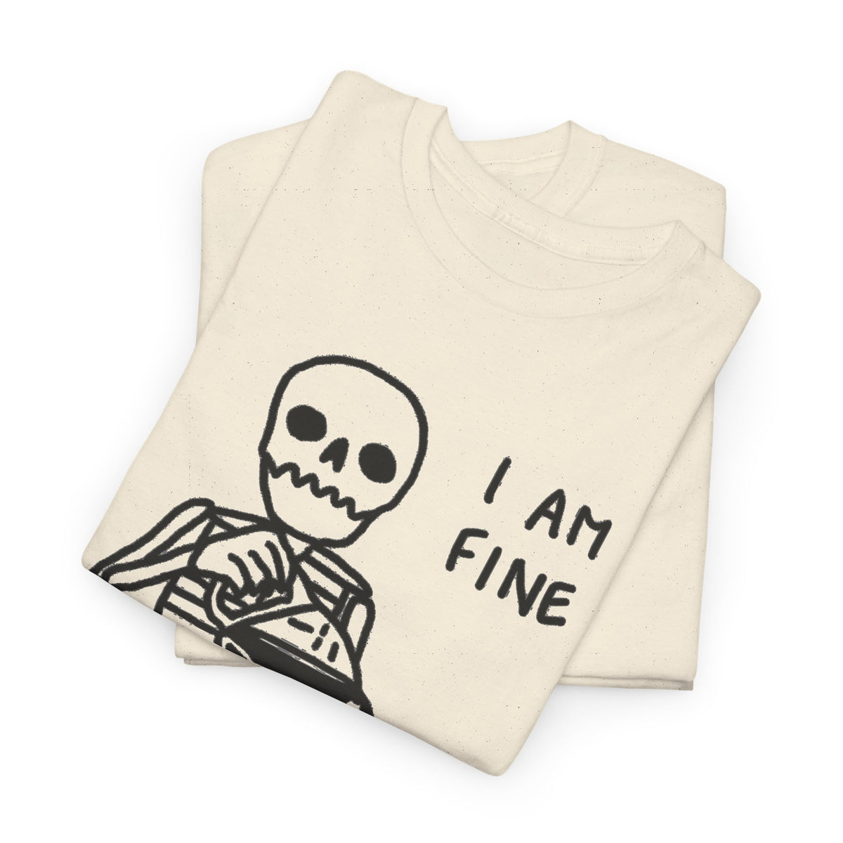 Skeleton I Am Fine Graphic T-Shirt Men's Tee Funny