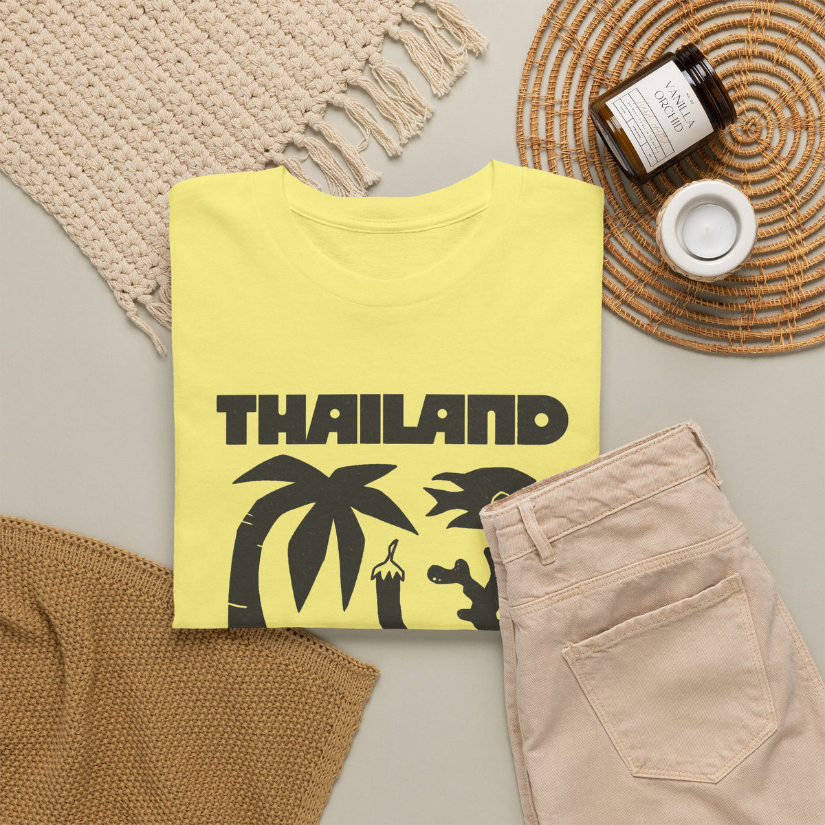 Thailand Travel Icons T-Shirt Men's Graphic Tee
