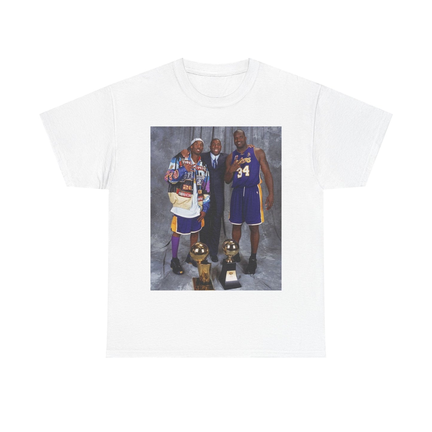 Kobe And Shaq Tshirt Vintage Lakers Retro Dunk Unisex Heavy Cotton Tee magic