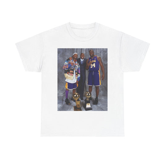 Kobe And Shaq Tshirt Vintage Lakers Retro Dunk Unisex Heavy Cotton Tee magic