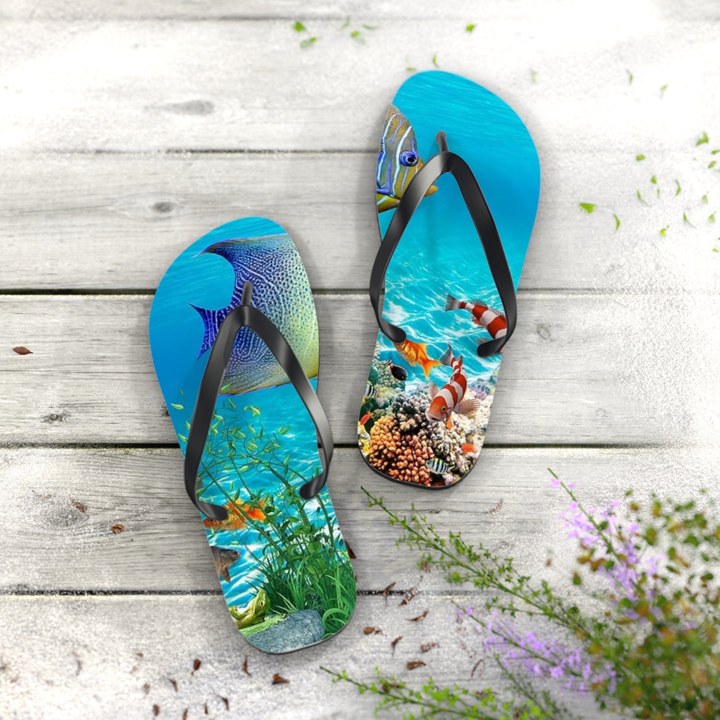 WAVES And SUN Co Sandals Ocean - Flip Flops -Slides Summer Beach BRAND NEW