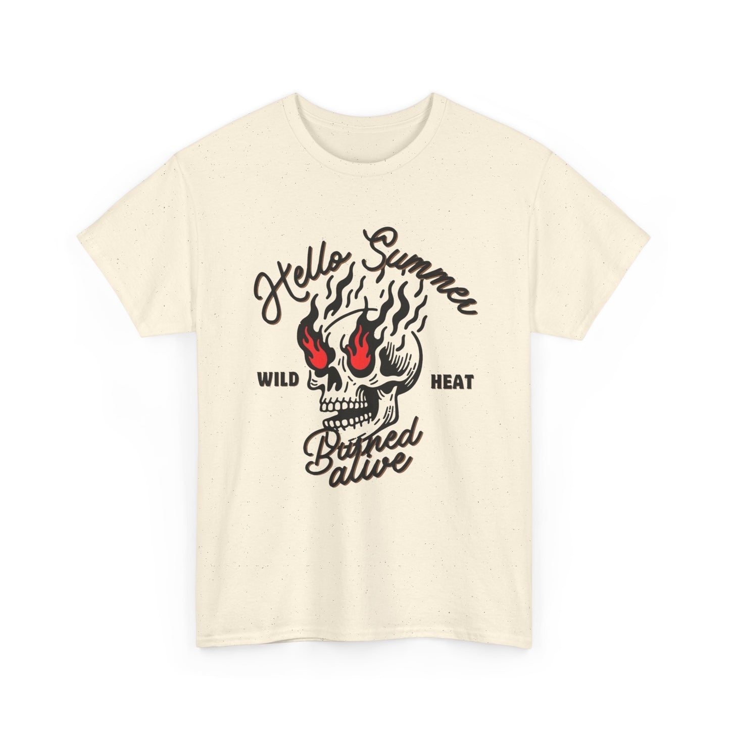 Hello Summer Wild Heat Graphic T Shirt Unisex Heavy Cotton Tee