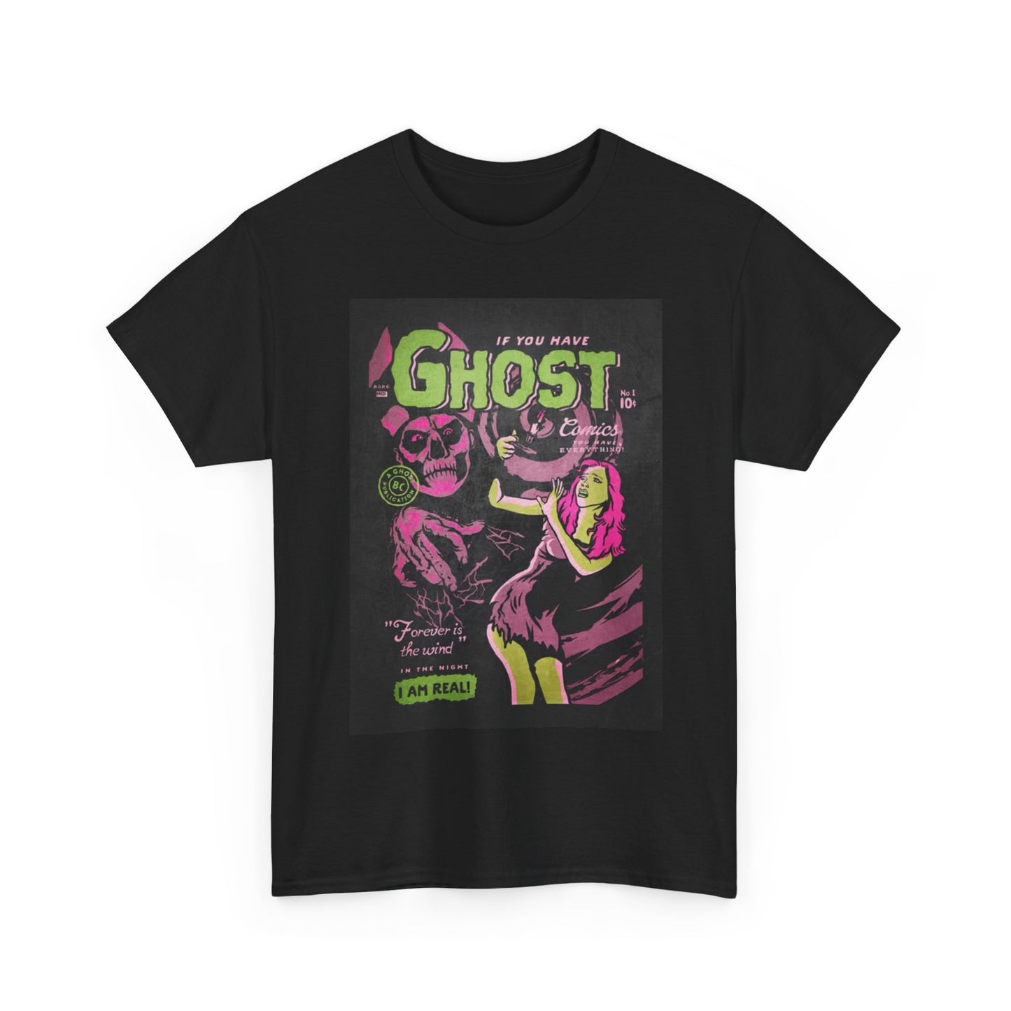 Ghost T-shirt vintage comic book art here’s papa Unisex Heavy Cotton Tee