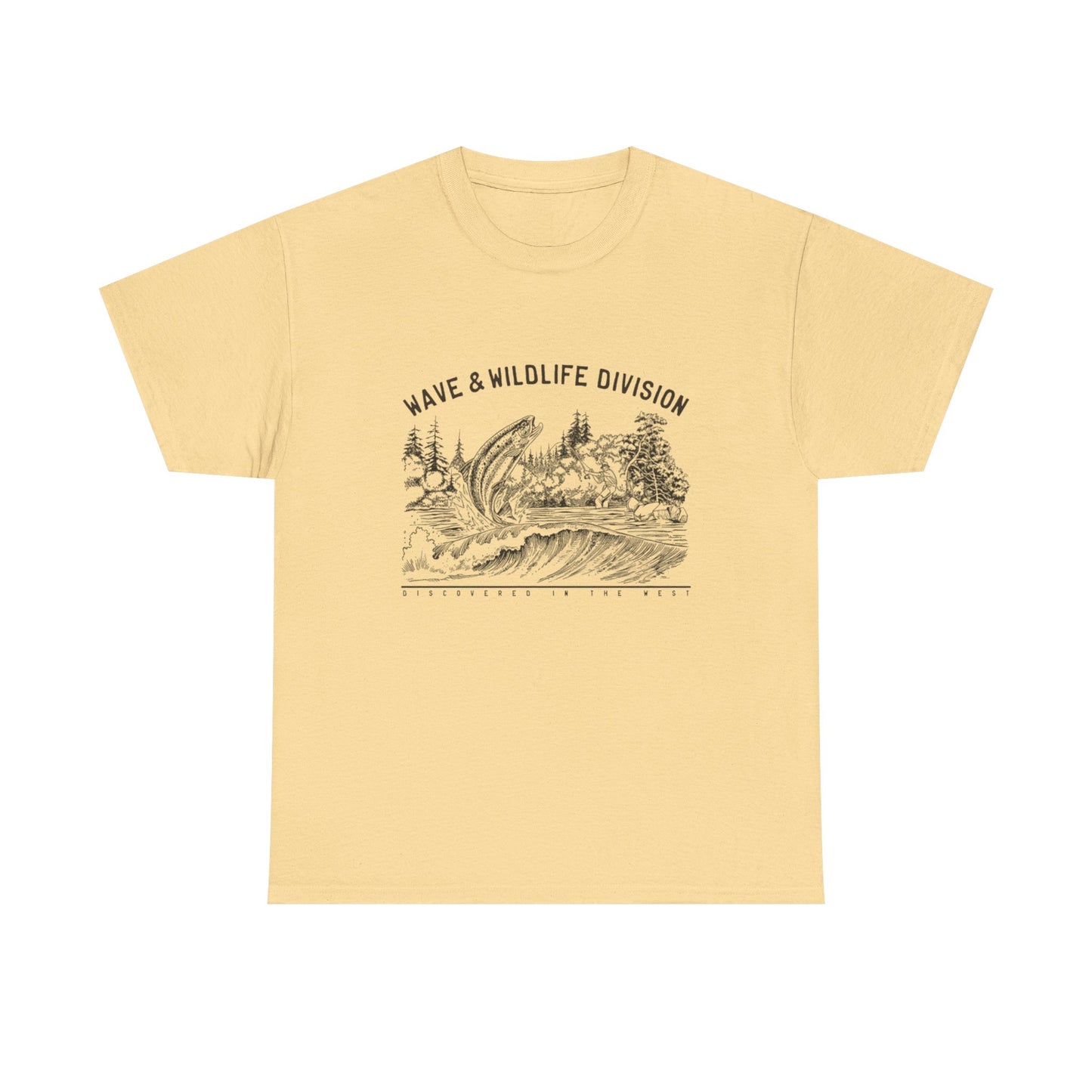Wave And Wildlife Division Graphic T Shirt Unisex Heavy Cotton Tee