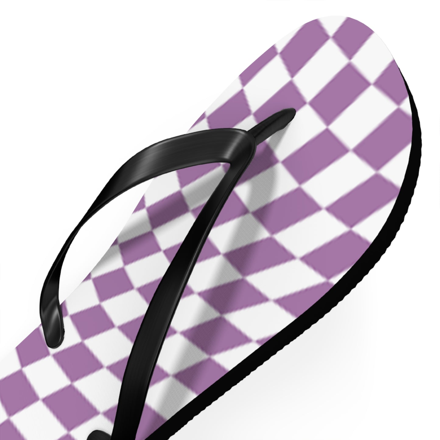 Wavy Checkered Purple Sandals, Beach Shoes, Vacation Flip Flops, Pool Slides
