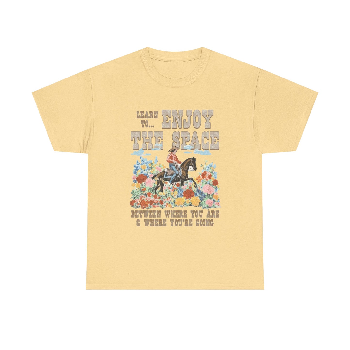 Enjoy The Space Mental Health Graphic T Shirt Regular Men's Heavy Cotton Tee