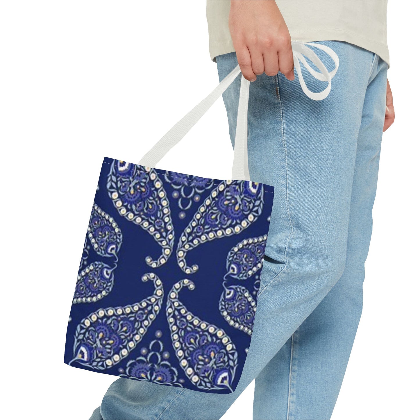 Blue And White Paisley Multi Color BRAND NEW MODERN Tote Bag (AOP)