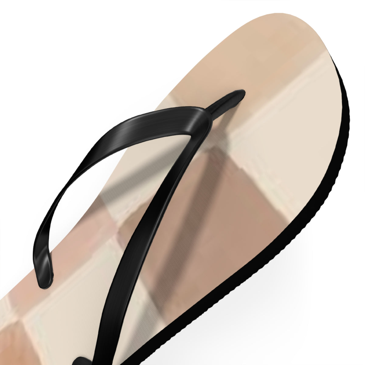 Tan Checkered Sandals, Beach Shoes, Vacation Flip Flops, Pool Slides