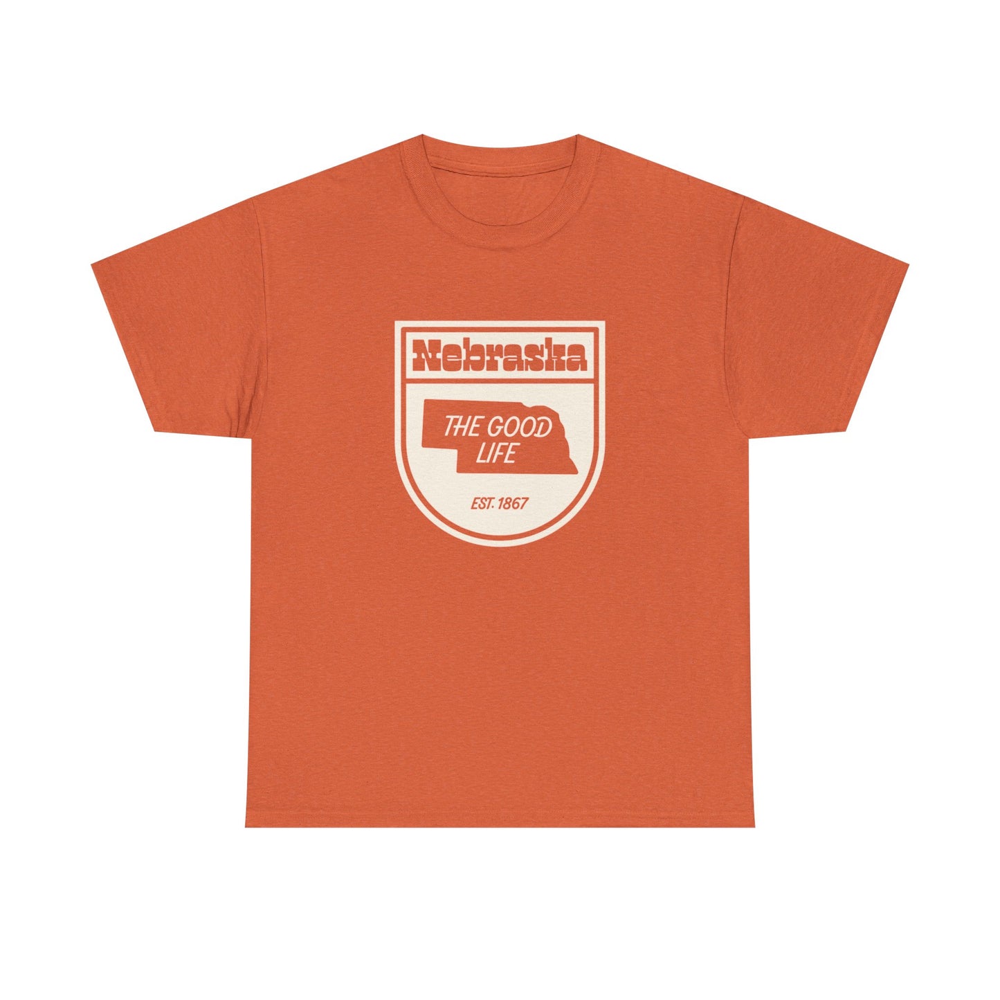 Nebraska The Good Life Graphic T Shirt ADULT NEW Unisex Heavy Cotton Tee