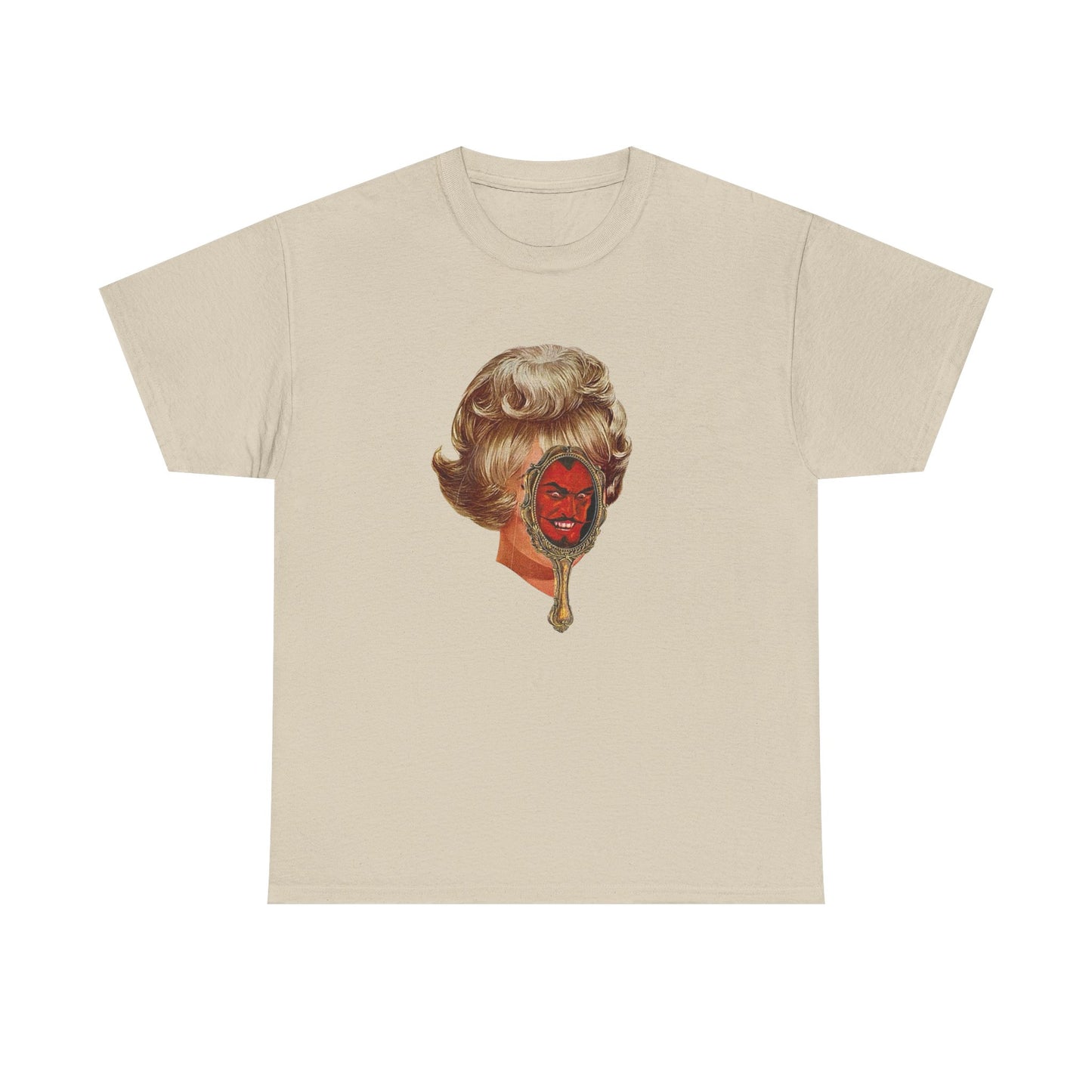 Devil In The Mirror Vintage Graphic T-Shirt Women's Heavy Comfy Cotton Tee