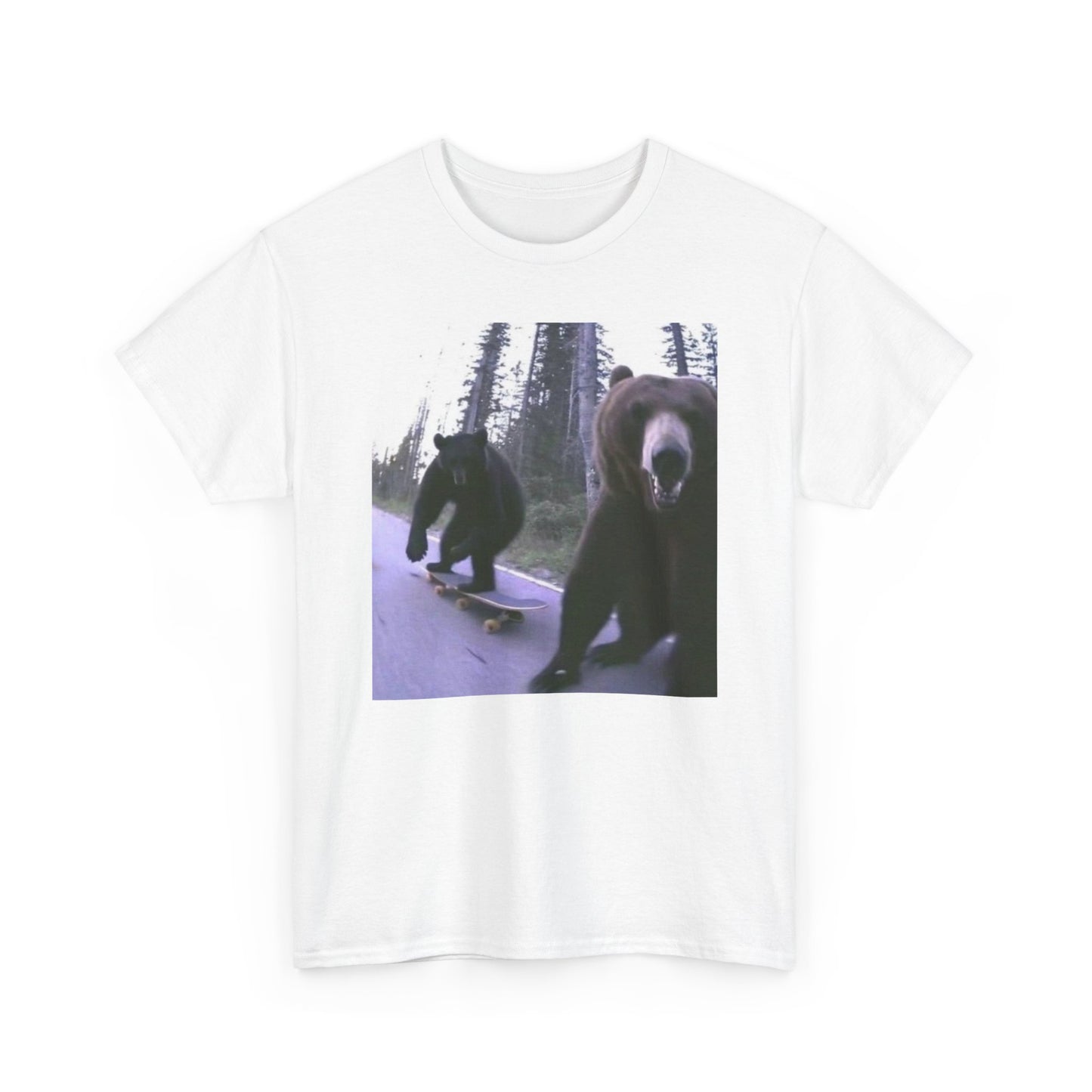 Bear Thrashing Skateboarding Graphic T-Shirt Unisex Heavy Cotton Tee NEW