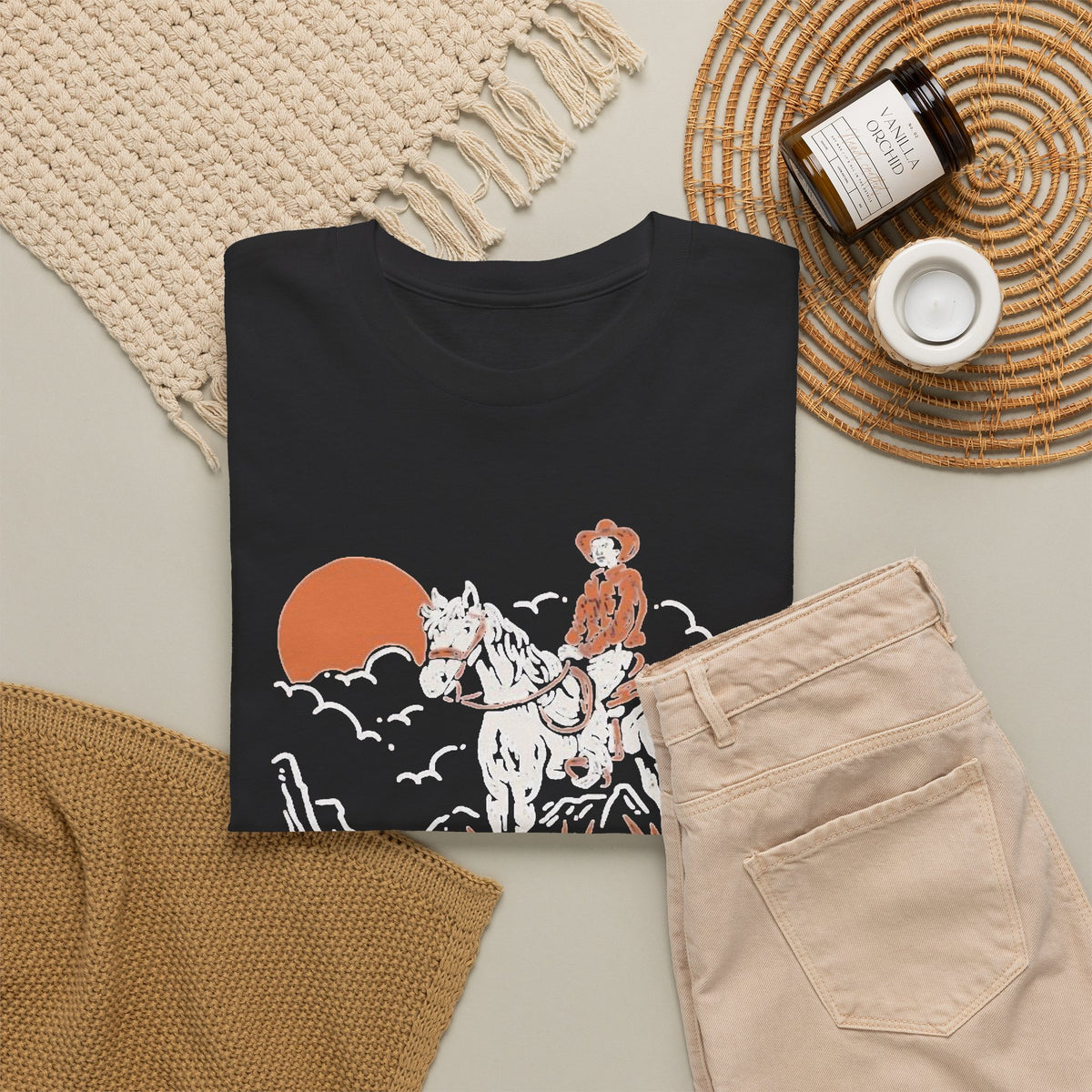 Western Trail Cowboy Graphic T-Shirt Men's Graphic Tee
