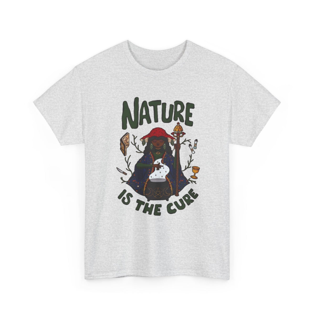 Nature Is The Cure Graphic T Shirt Men's  Heavy Cotton Tee