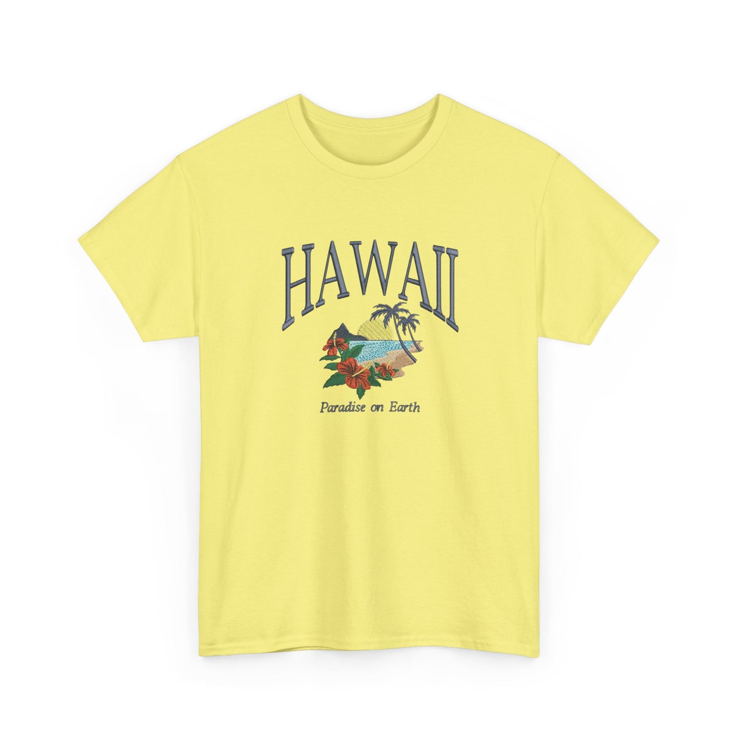 Hawaii Paradise On Earth Graphic T Shirt NEW Unisex Heavy Cotton Tee