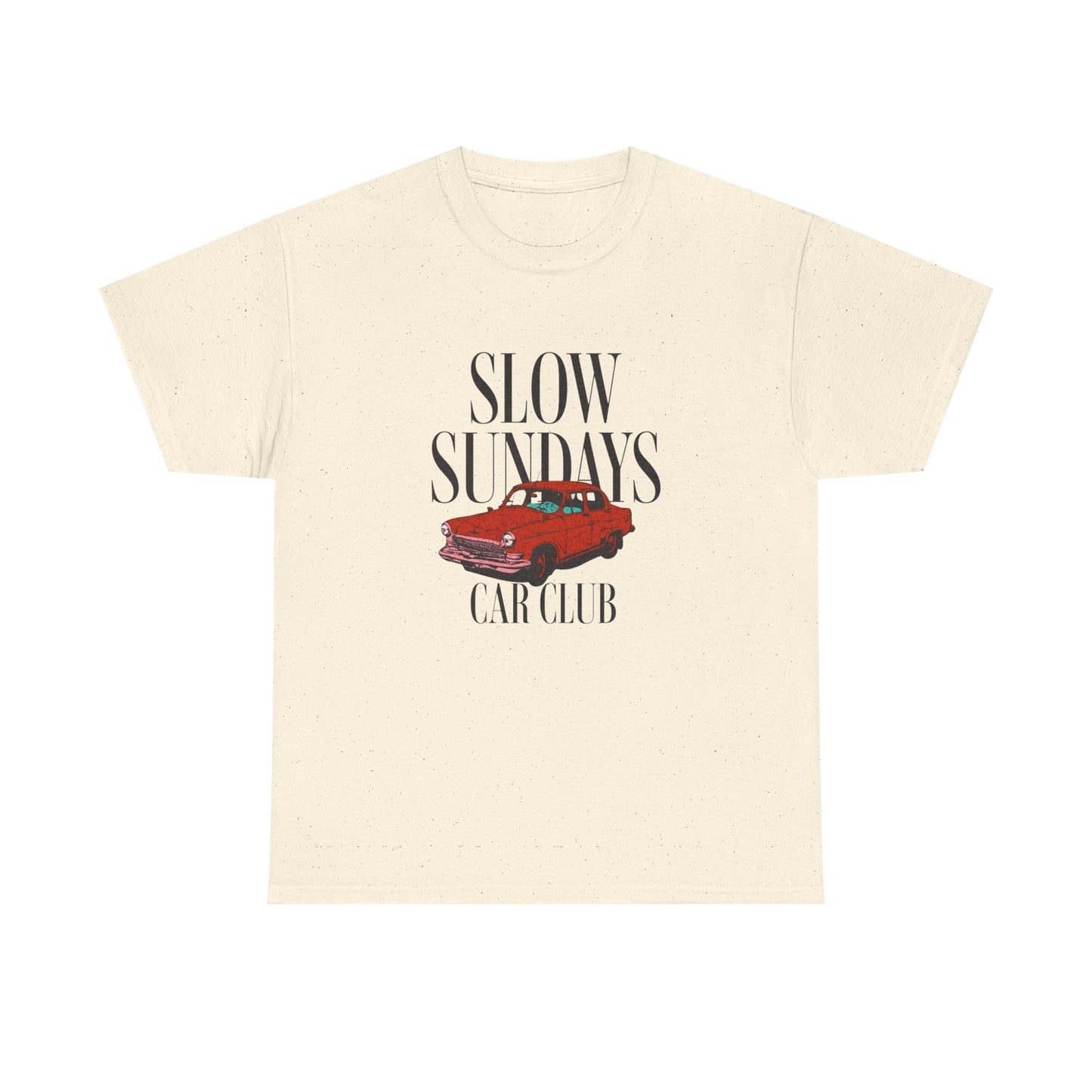 Slow Sundays Car Club Graphic T Shirt Unisex Heavy Cotton Tee