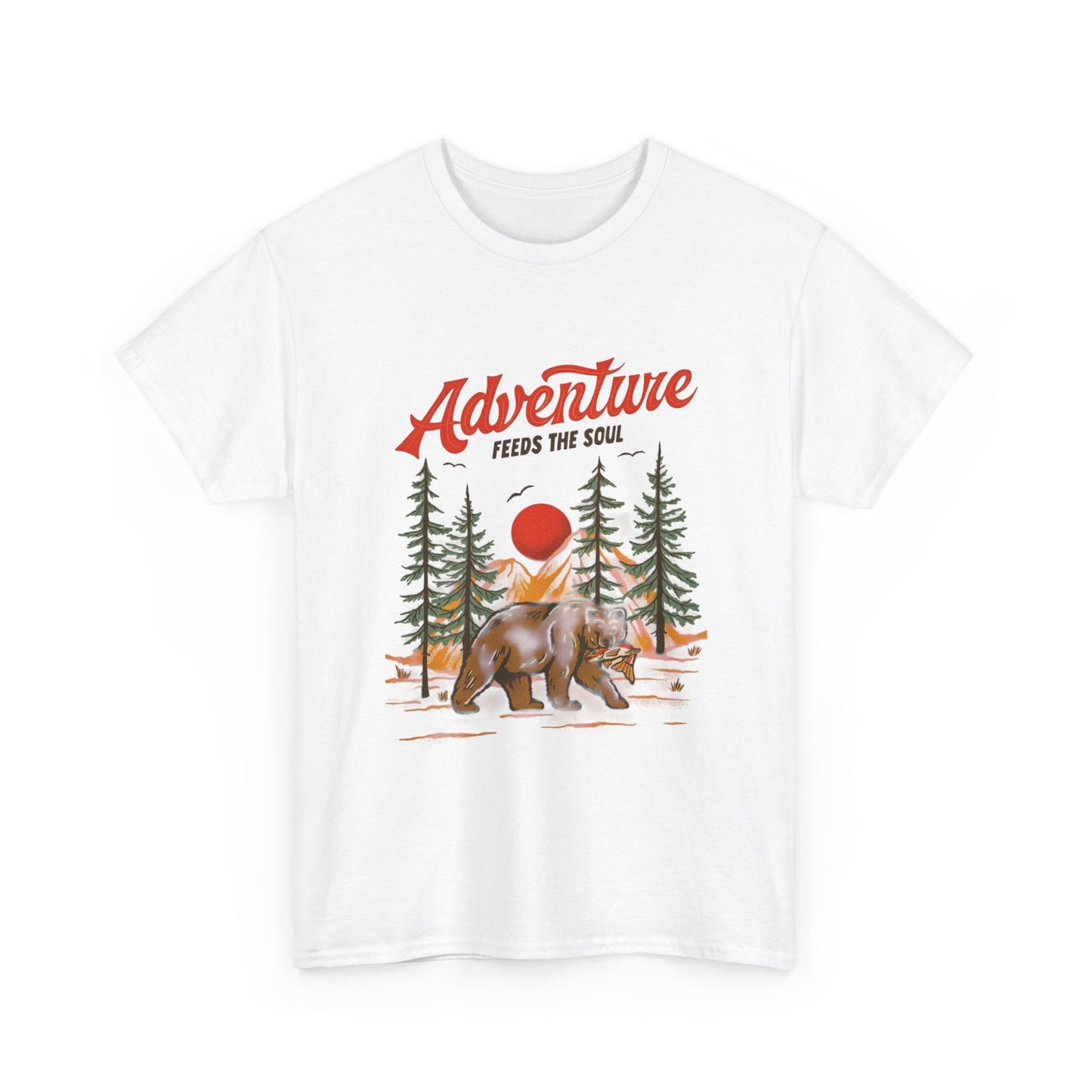 Adventure Feeds The Soul Camping Graphic T-Shirt Cotton Tee New Gift Vintage