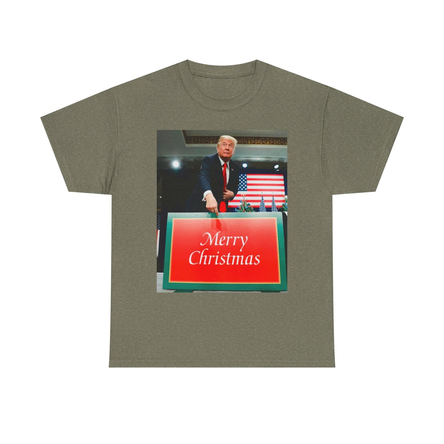 Trump Merry Christmas T Shirt Funny Holidays Graphic Unisex Heavy Cotton Tee3