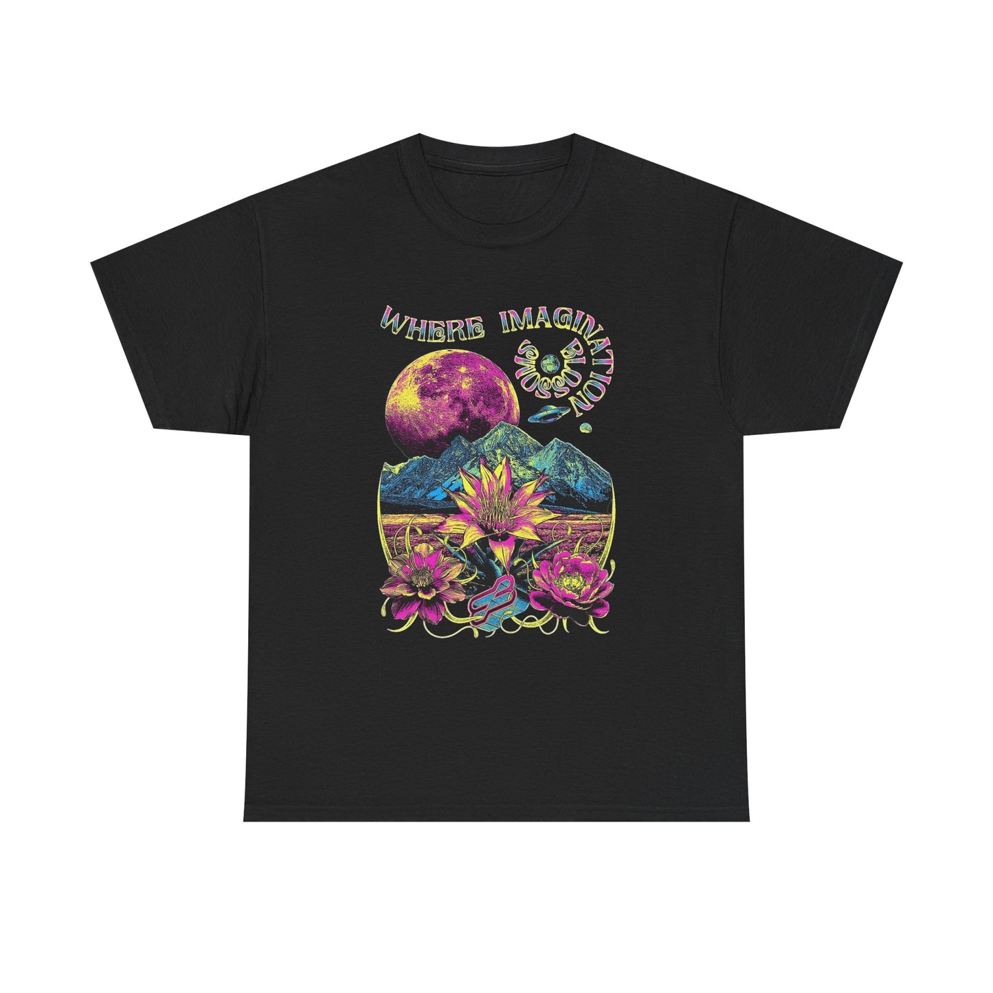 Where imagination Blossoms Graphic T Shirt NEW Vintage Unisex Heavy Cotton Tee